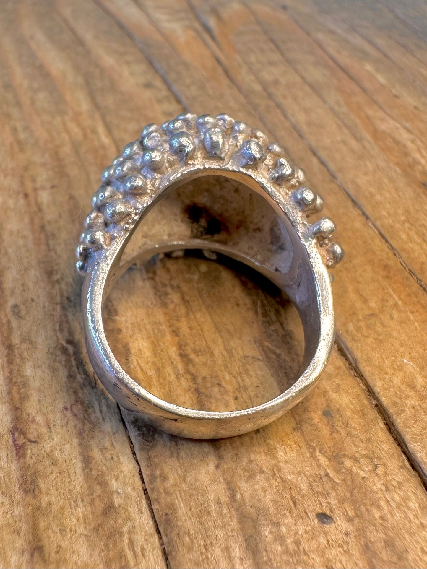 Abstract Bubble Dome 925 Sterling Silver Size O1/2 Ring