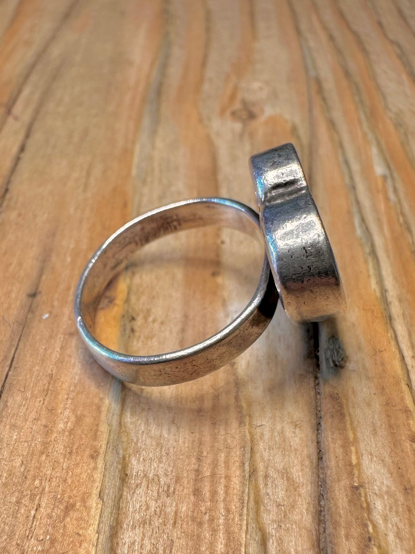 Vintage Heart 925 Sterling Silver Size M Ring