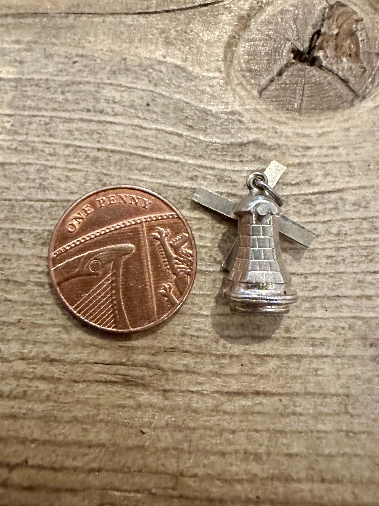 Vintage Spinning Windmill 925 Silver Charm Pendant