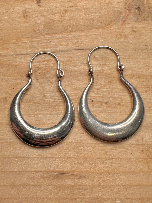 Modern Chunky Hoops 925 Silver Earrings