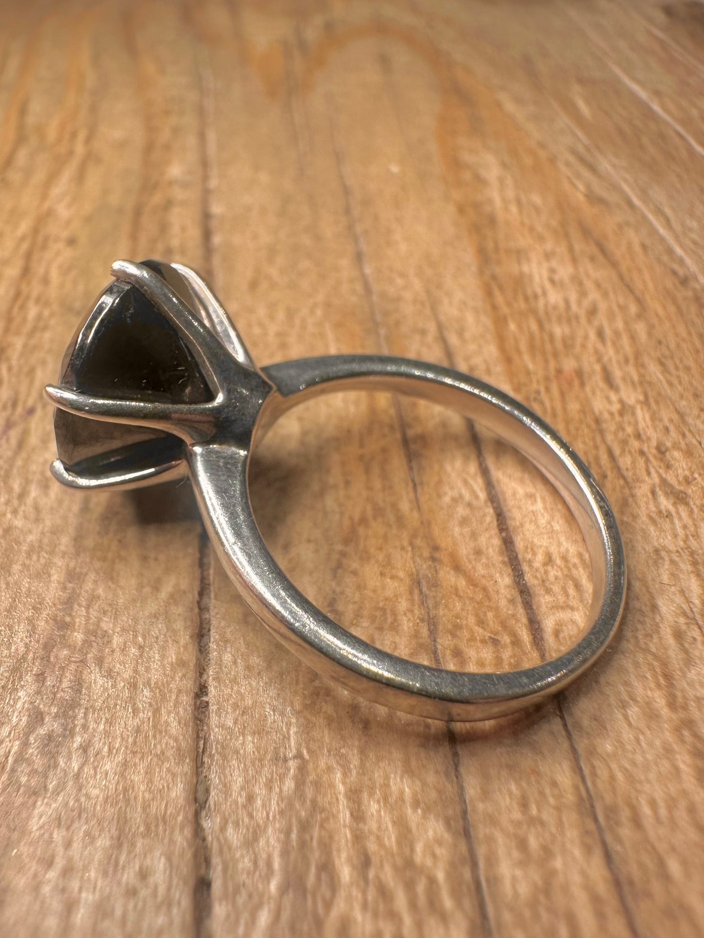 Vintage Black Stone 925 Sterling Silver Size O1/2 Ring