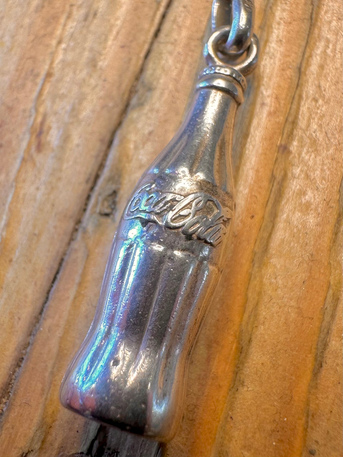 Rare Coca Cola Bottle 925 Sterling Silver Charm Pendant