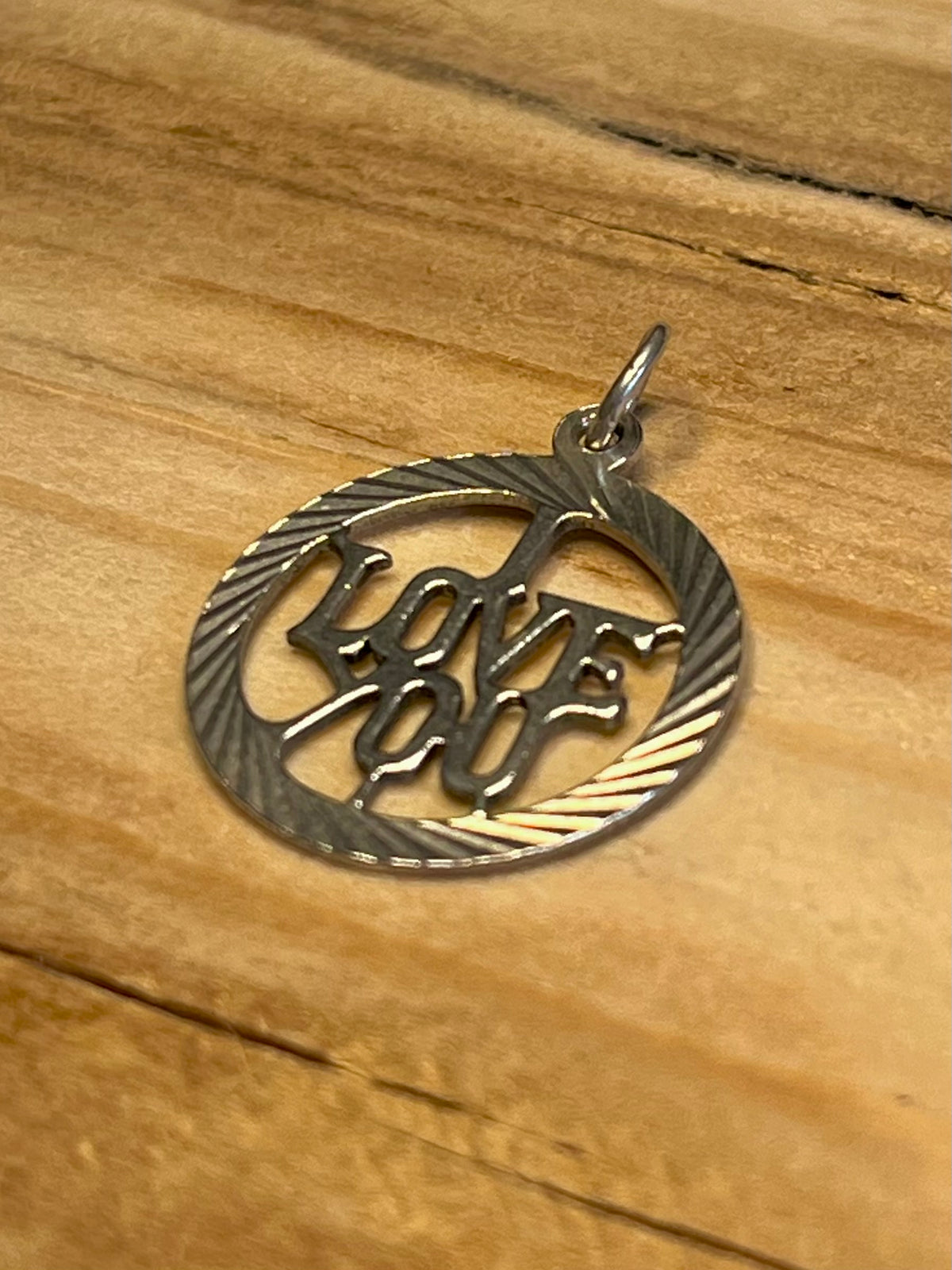 ‘I Love You’ Circle 925 Sterling Silver Pendant
