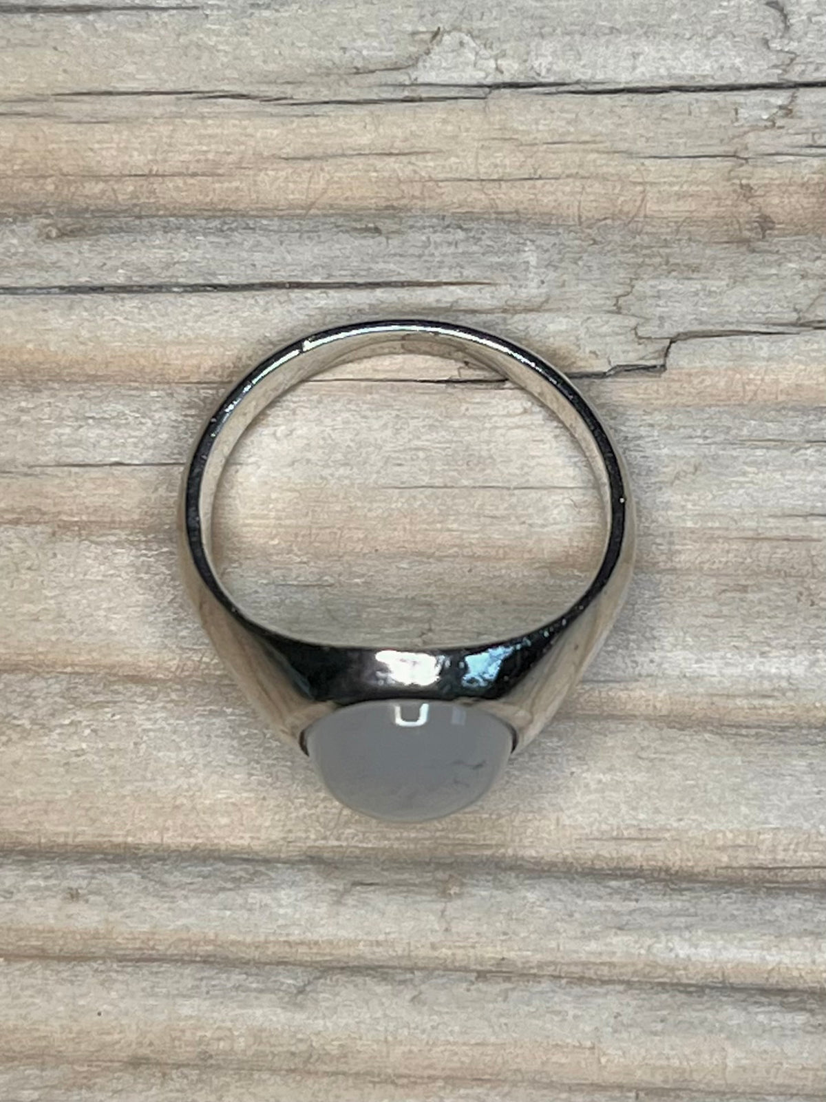 Oval Moonstone Signet 925 Sterling Silver Size L1/2 Ring