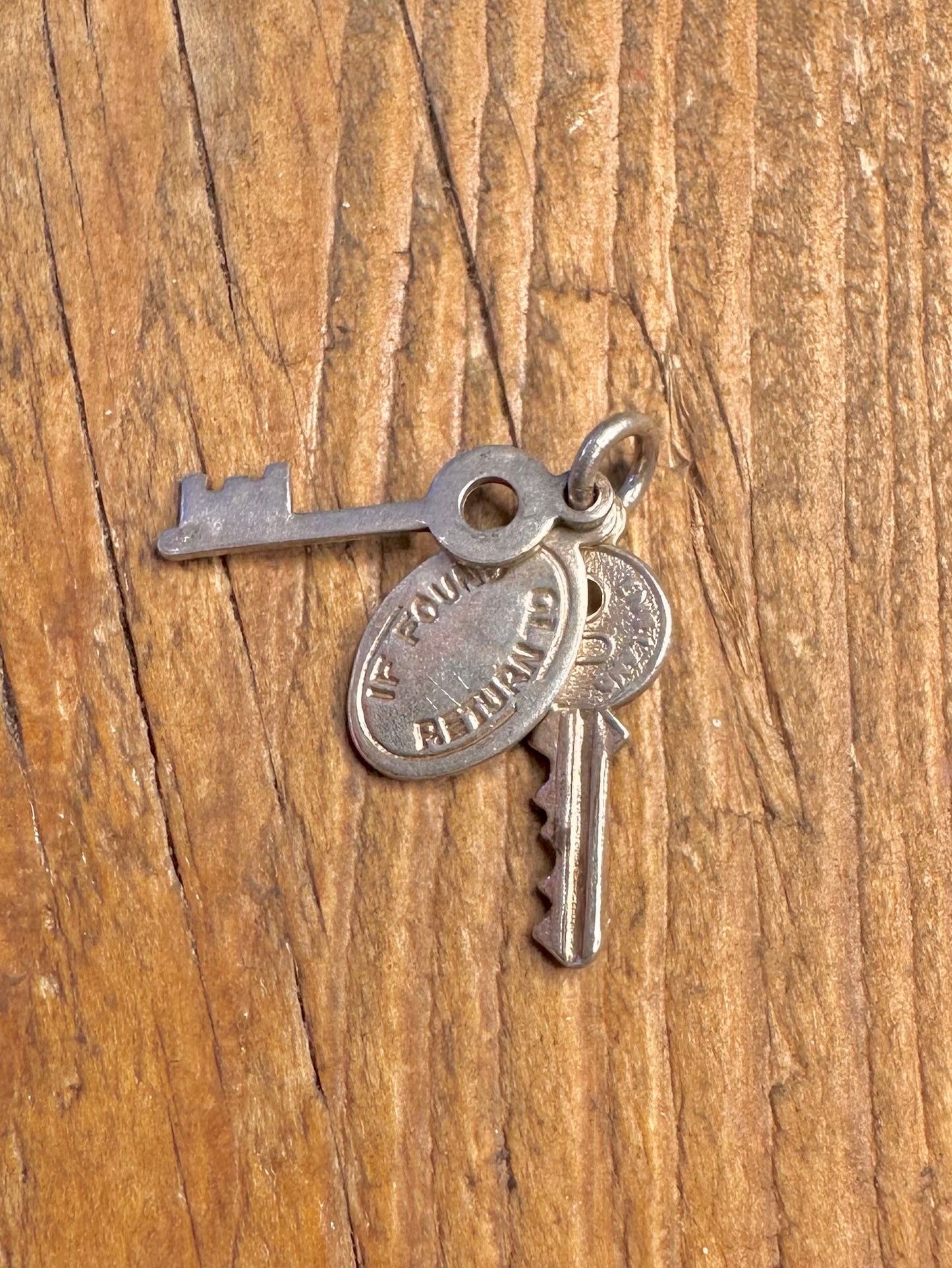 Set of Keys If Found Return To 925 Sterling Silver Charm Pendant
