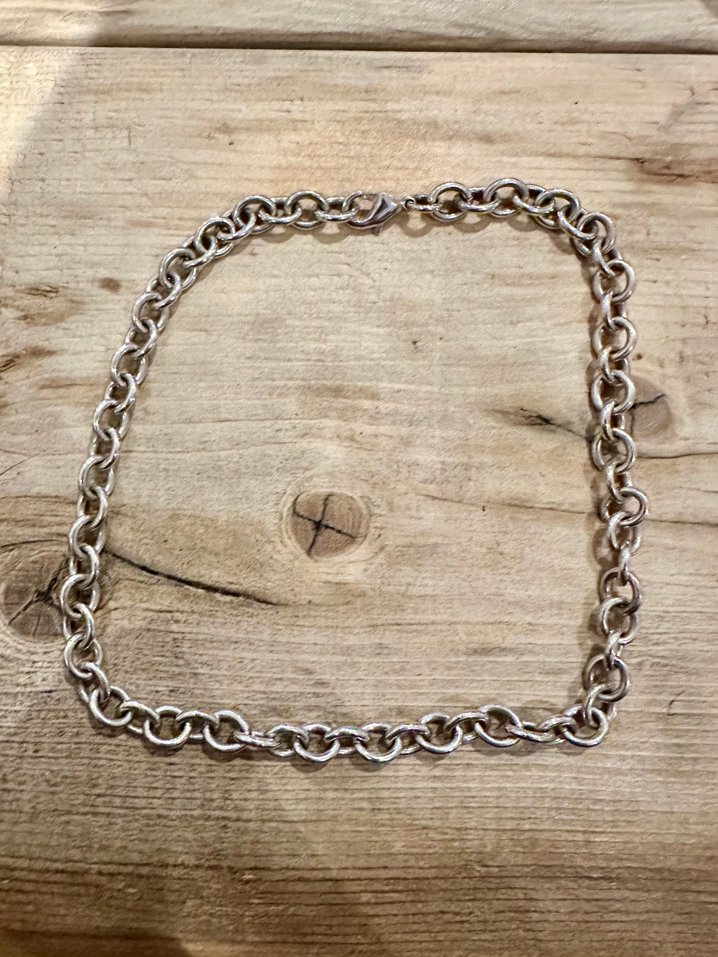 Vintage Chunky Belcher 925 Silver 18 inch Necklace