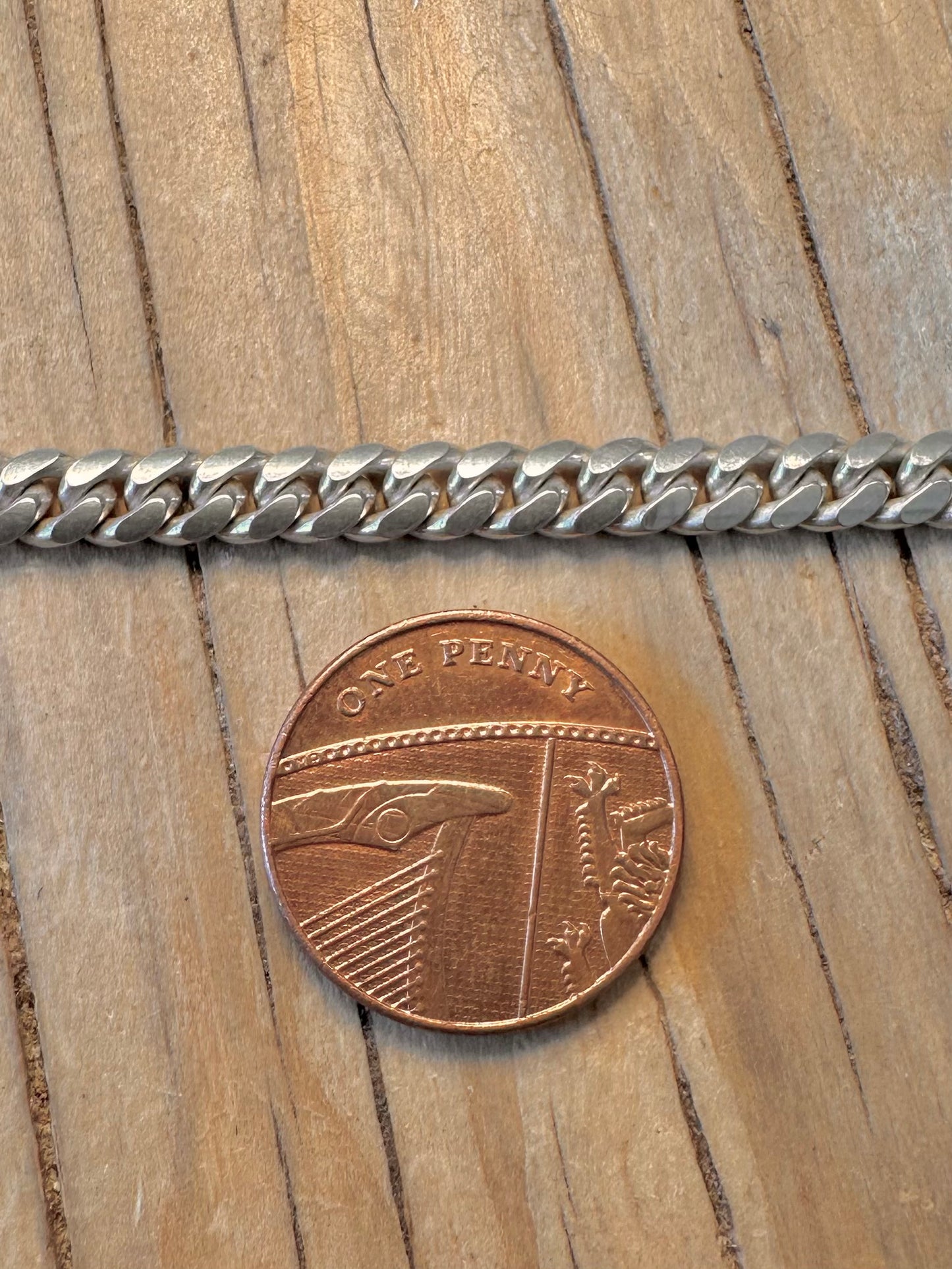Vintage Close Link Curb Chain Italy 925 Silver 20 inch Necklace