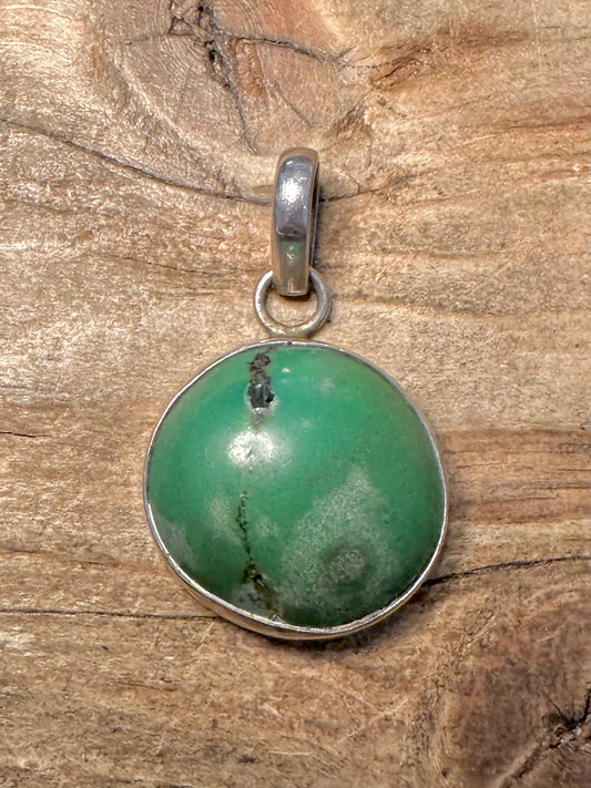 Vintage Raw Turquoise 925 Silver Pendant