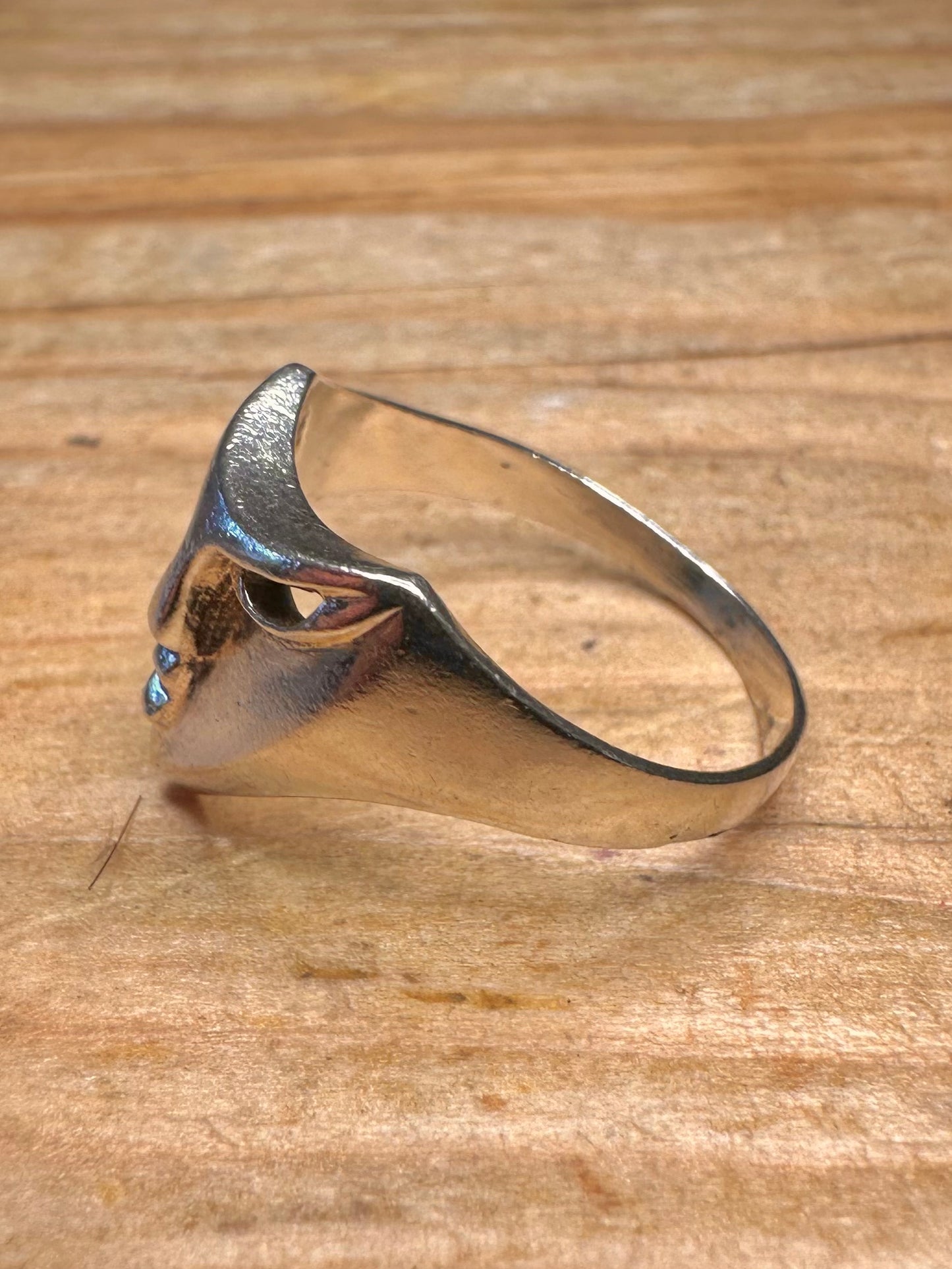 Vintage Mask 925 Sterling Silver Size Q Ring