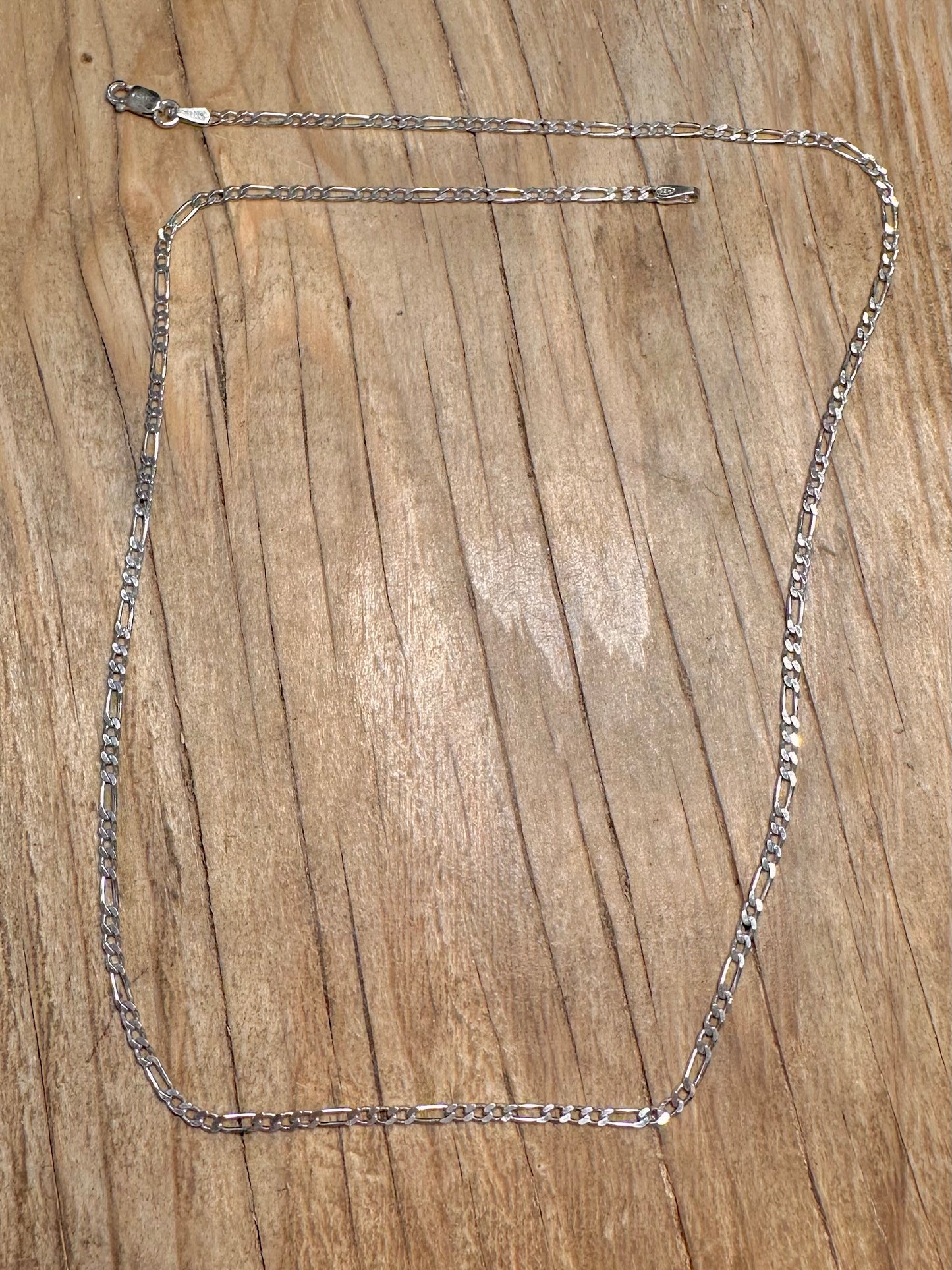 Vintage Figaro Chain 925 Sterling Silver 17.8 inch Necklace