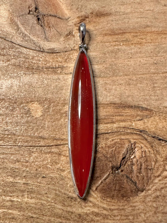 Modern Carnelian 925 Silver Pendant