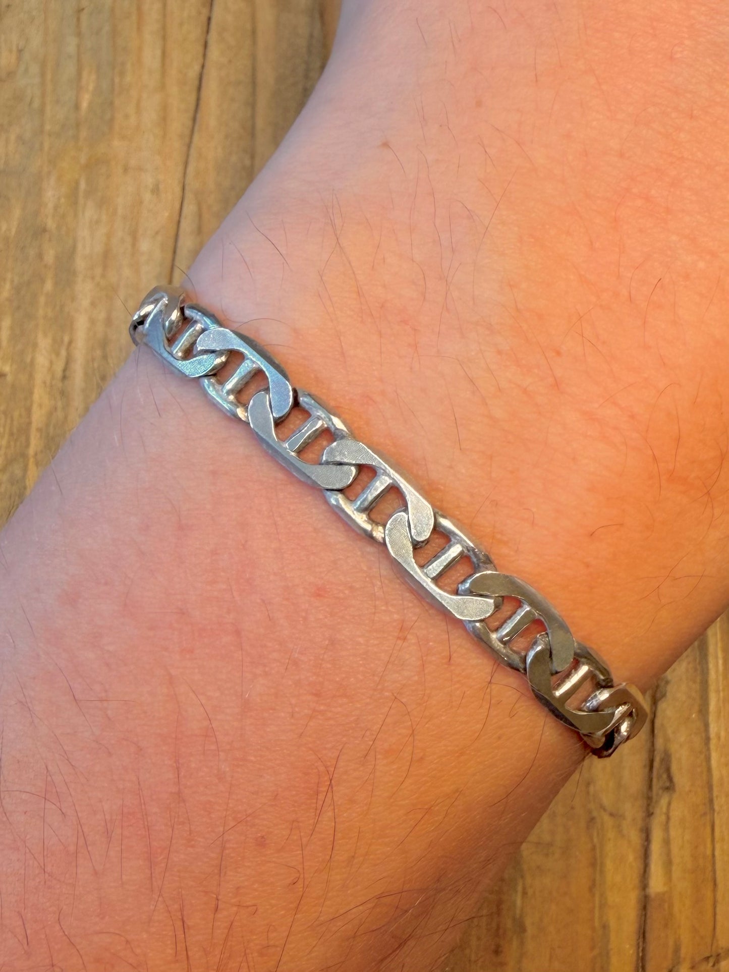 Mariner Link Chain Italy 925 Sterling Silver 7.8 inch Bracelet