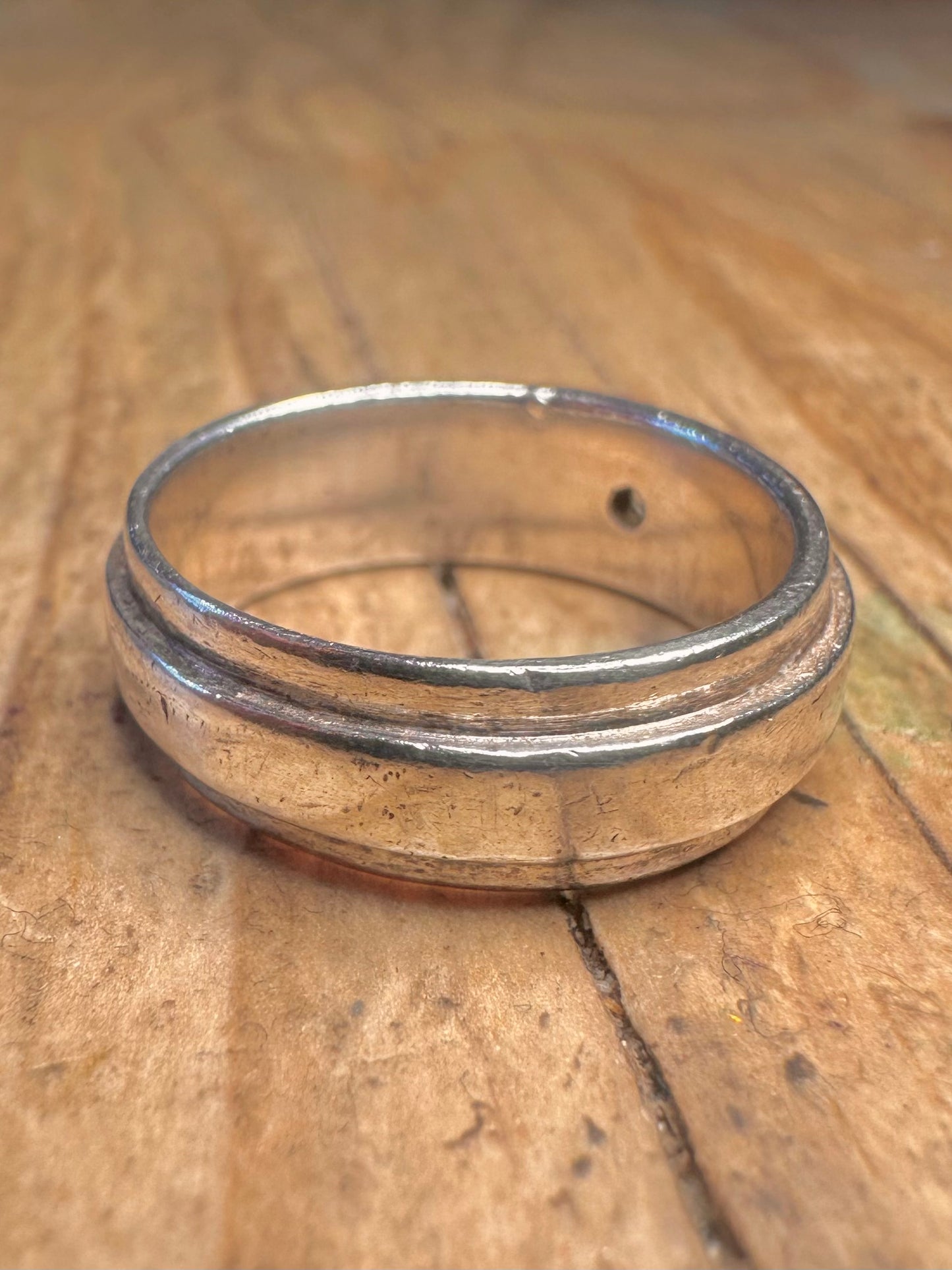 Vintage Cubic Zirconia Band 925 Sterling Silver Size P1/2 Ring