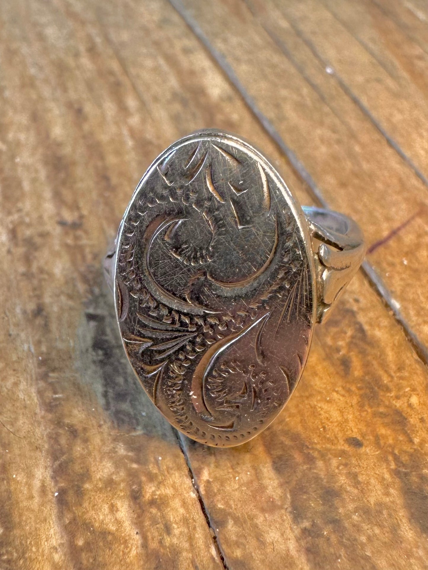 Ornate Decorative Poison Ring 925 Sterling Silver Size O1/2 Ring