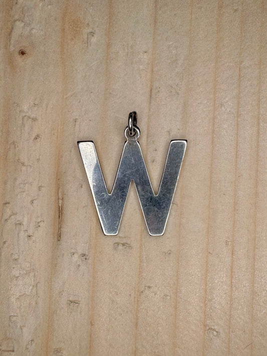 W Letter 925 Sterling Silver Pendant