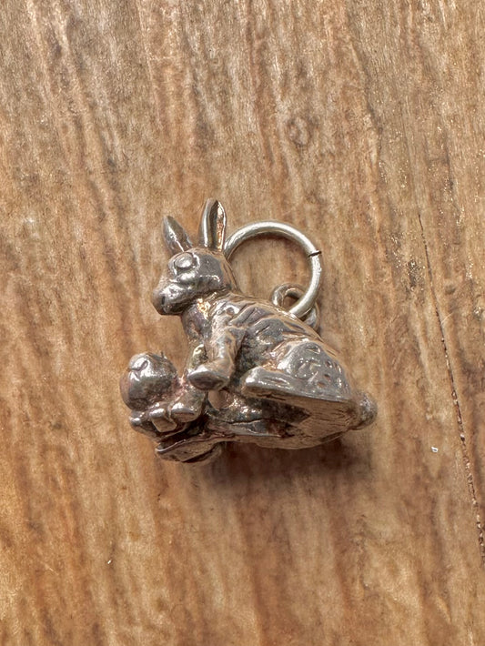 Vintage Rabbit 925 Sterling Silver Charm Pendant