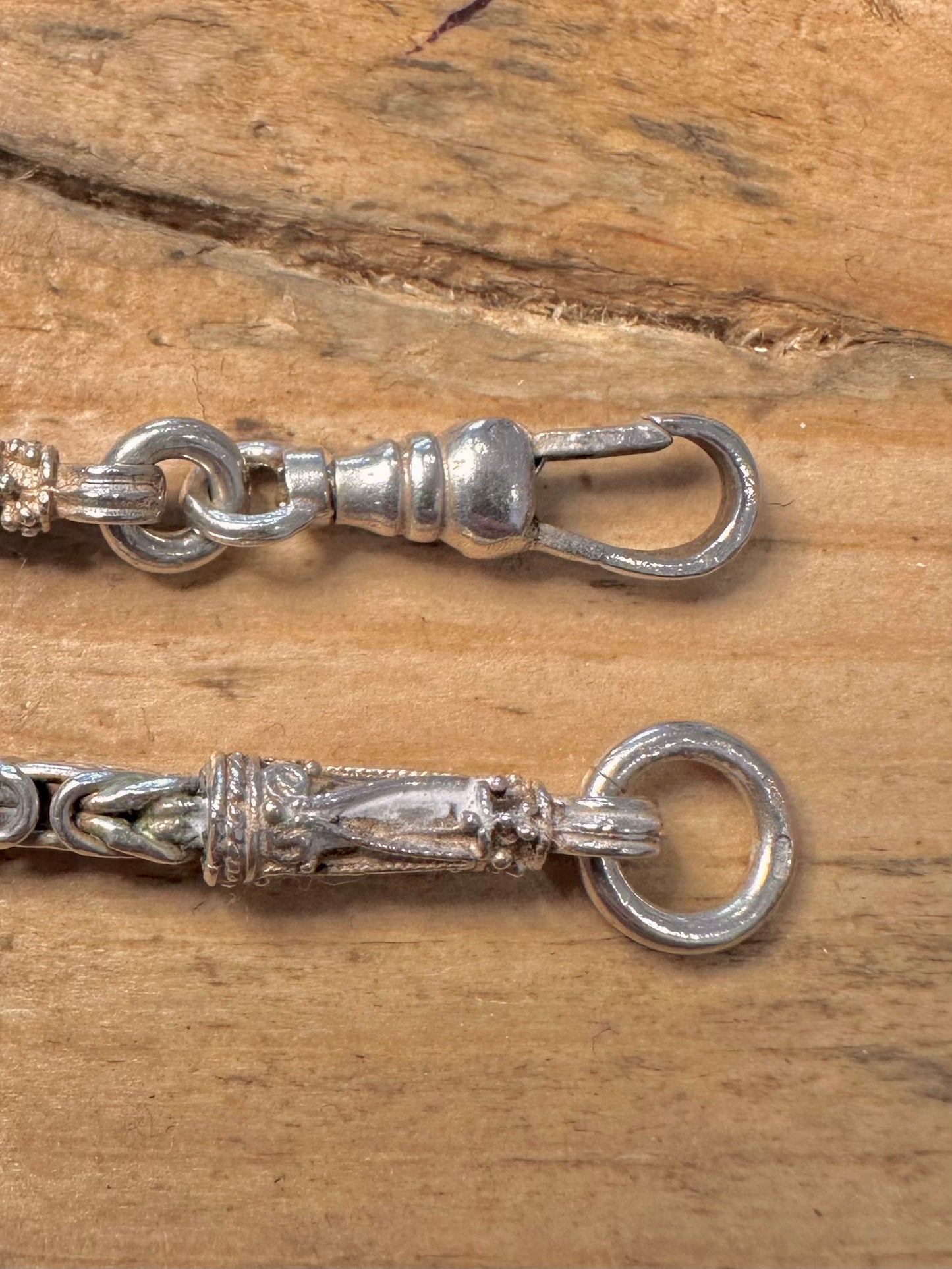 Vintage Byzantine Link Albert Clasp 925 Silver 18.8 inch Necklace