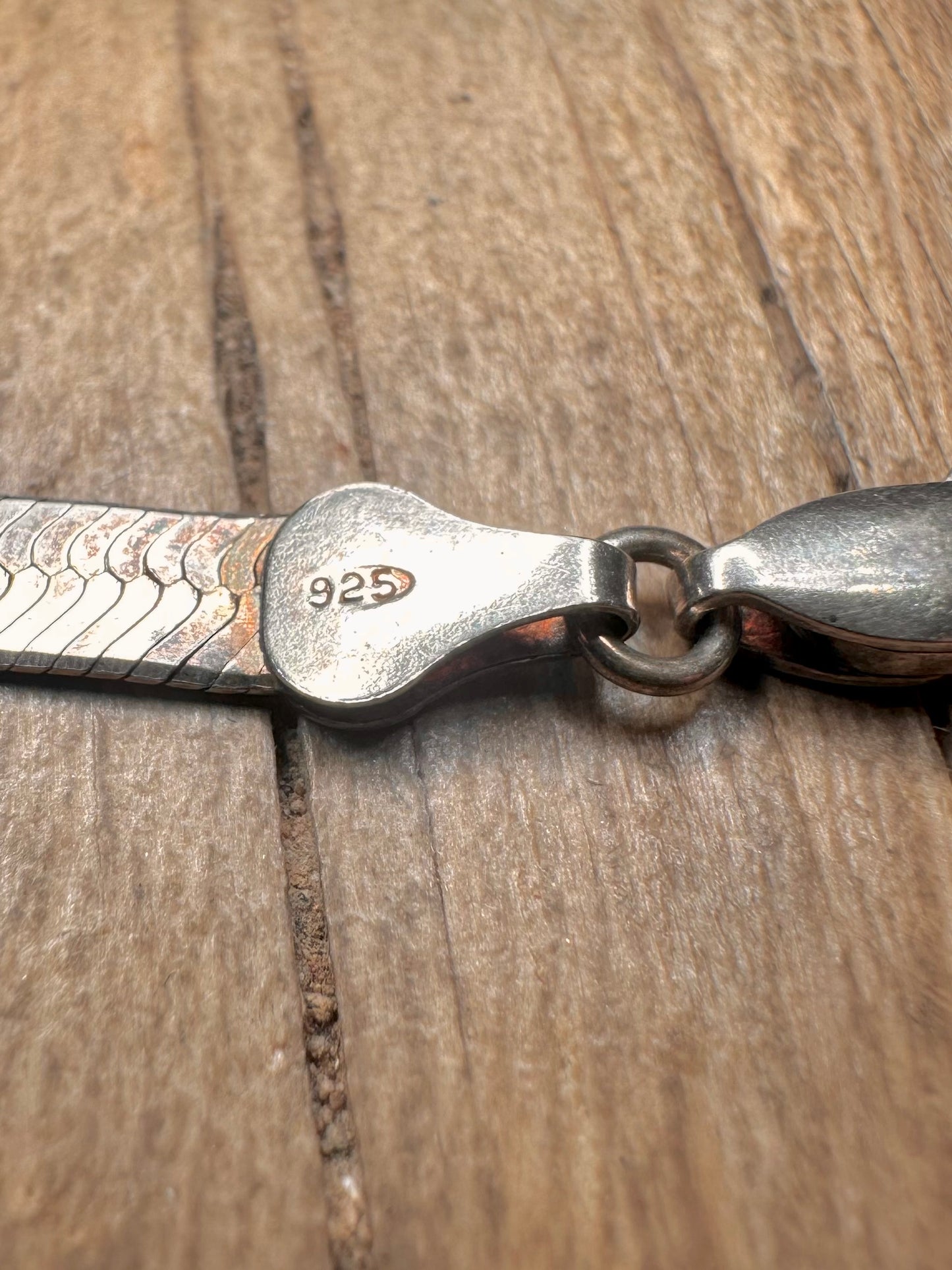 Vintage Herringbone Chain 925 Sterling Silver 7.8 inch Bracelet