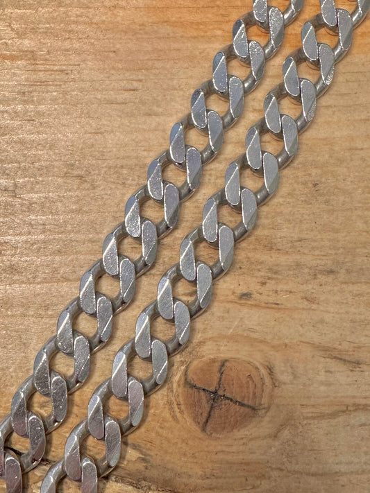 Vintage Chunky Curb Chain 925 Silver 21 inch Necklace