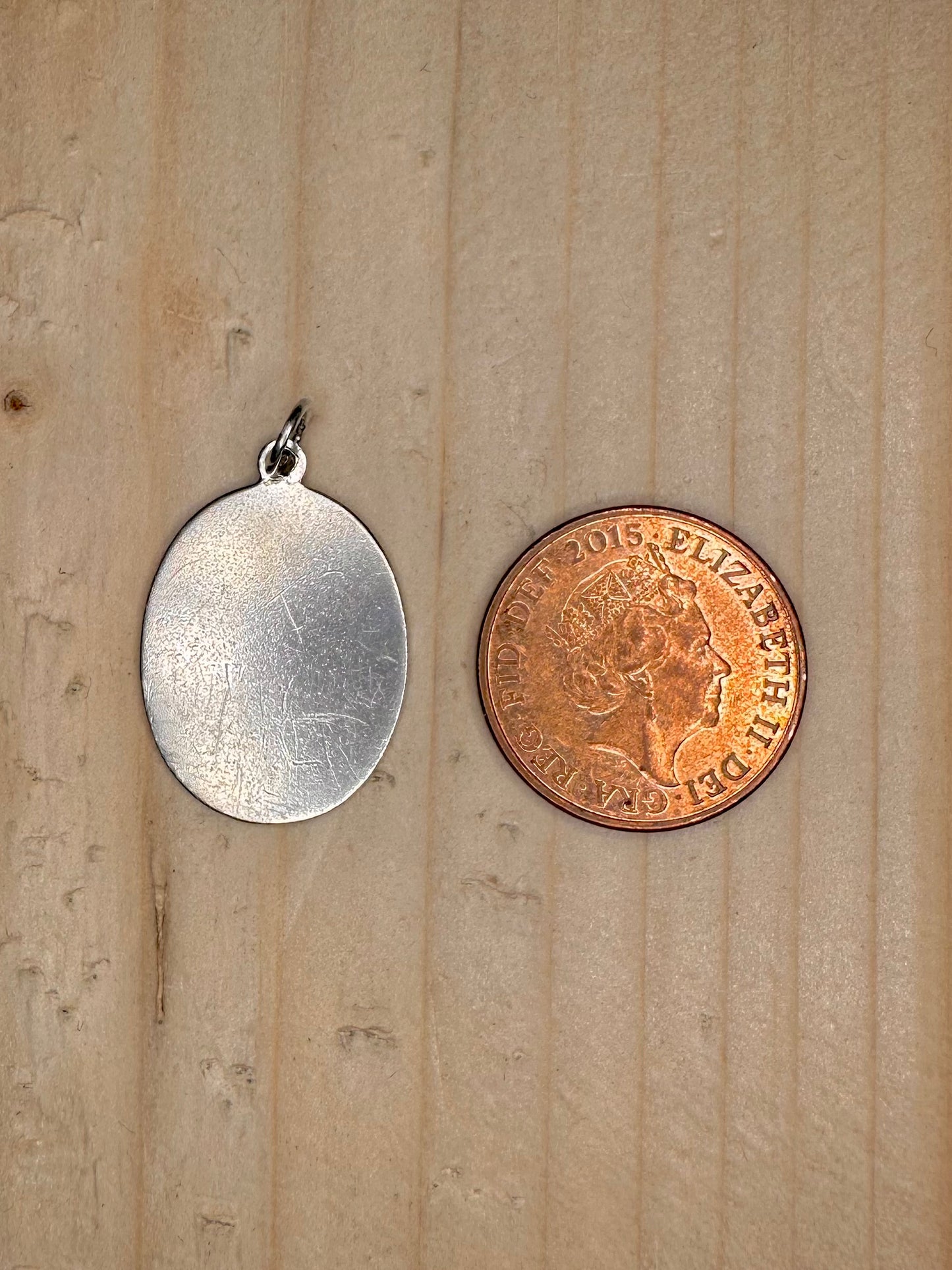 Oval Ingot 1976 Birmingham P&RB 925 Sterling Silver Pendant