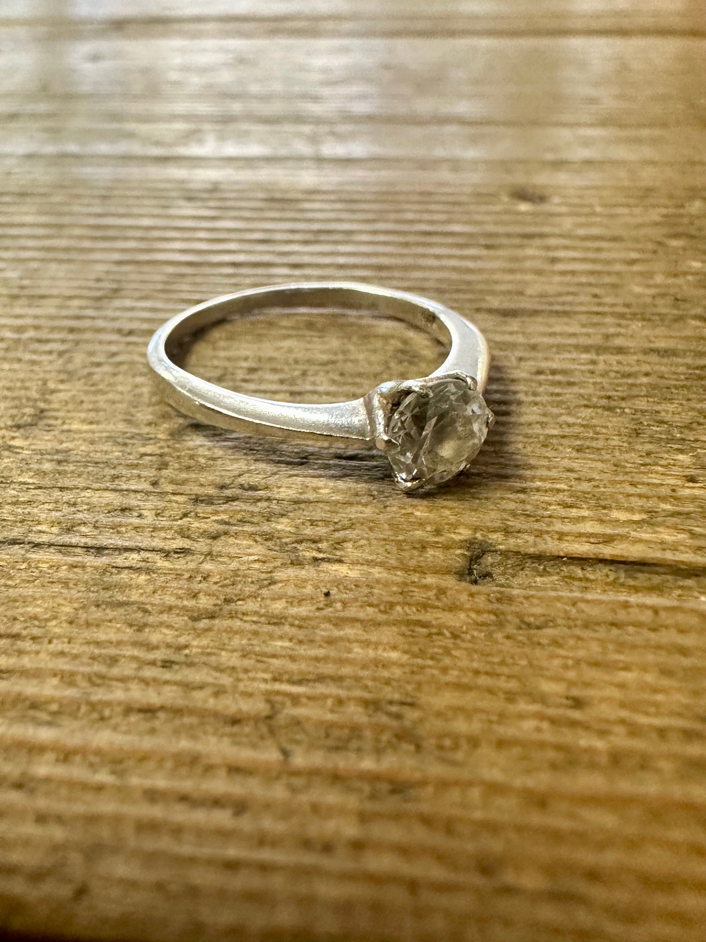 Vintage CZ 925 Silver Size Q Ring