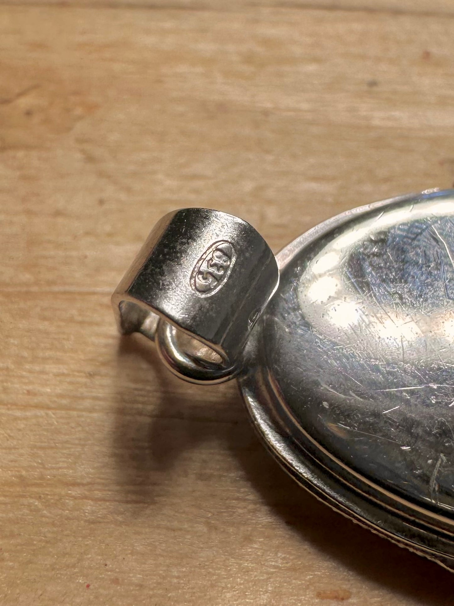 Vintage Engraved Oval Locket 925 Silver Pendant