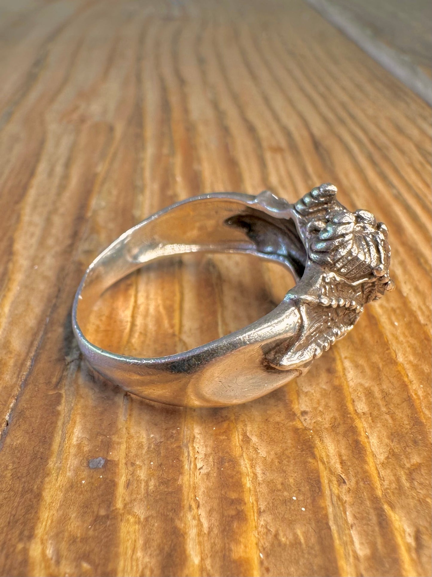 Dragon Intricate Textured 925 Sterling Silver Size V Ring