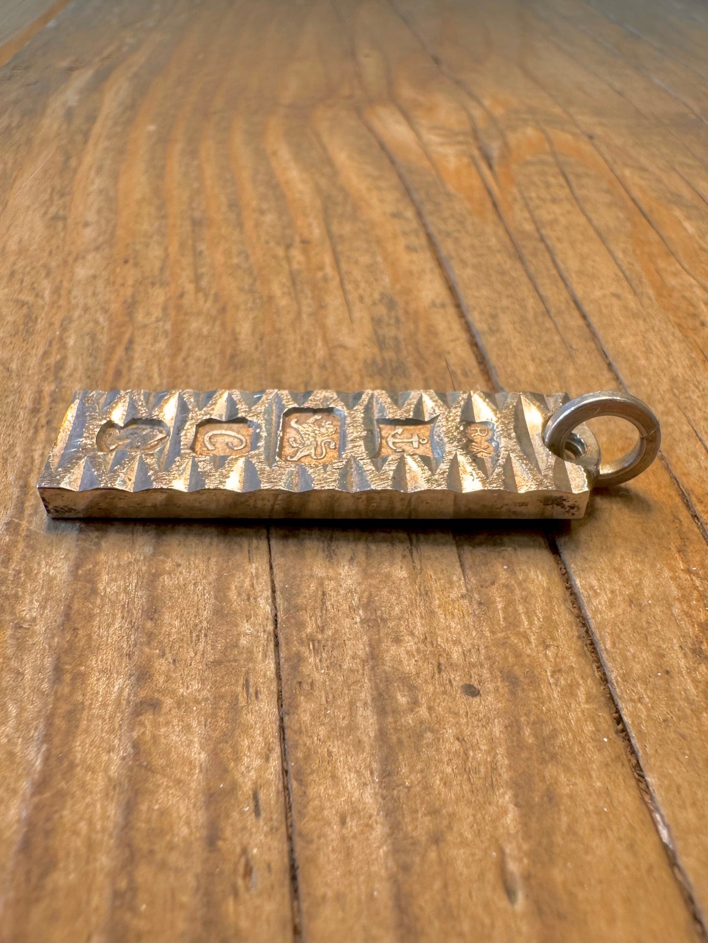 Textured 1975 Ingot Jubilee Maker RX 925 Sterling Silver Pendant