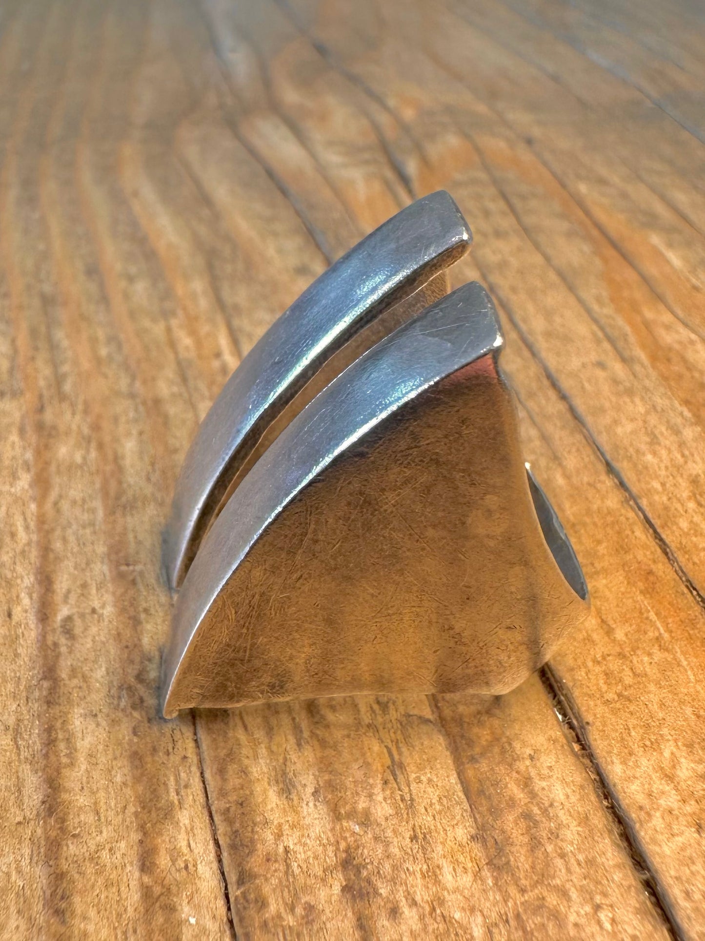 Abstrakte Balkenlücke 925 Sterling Silber Ring Größe L1/2