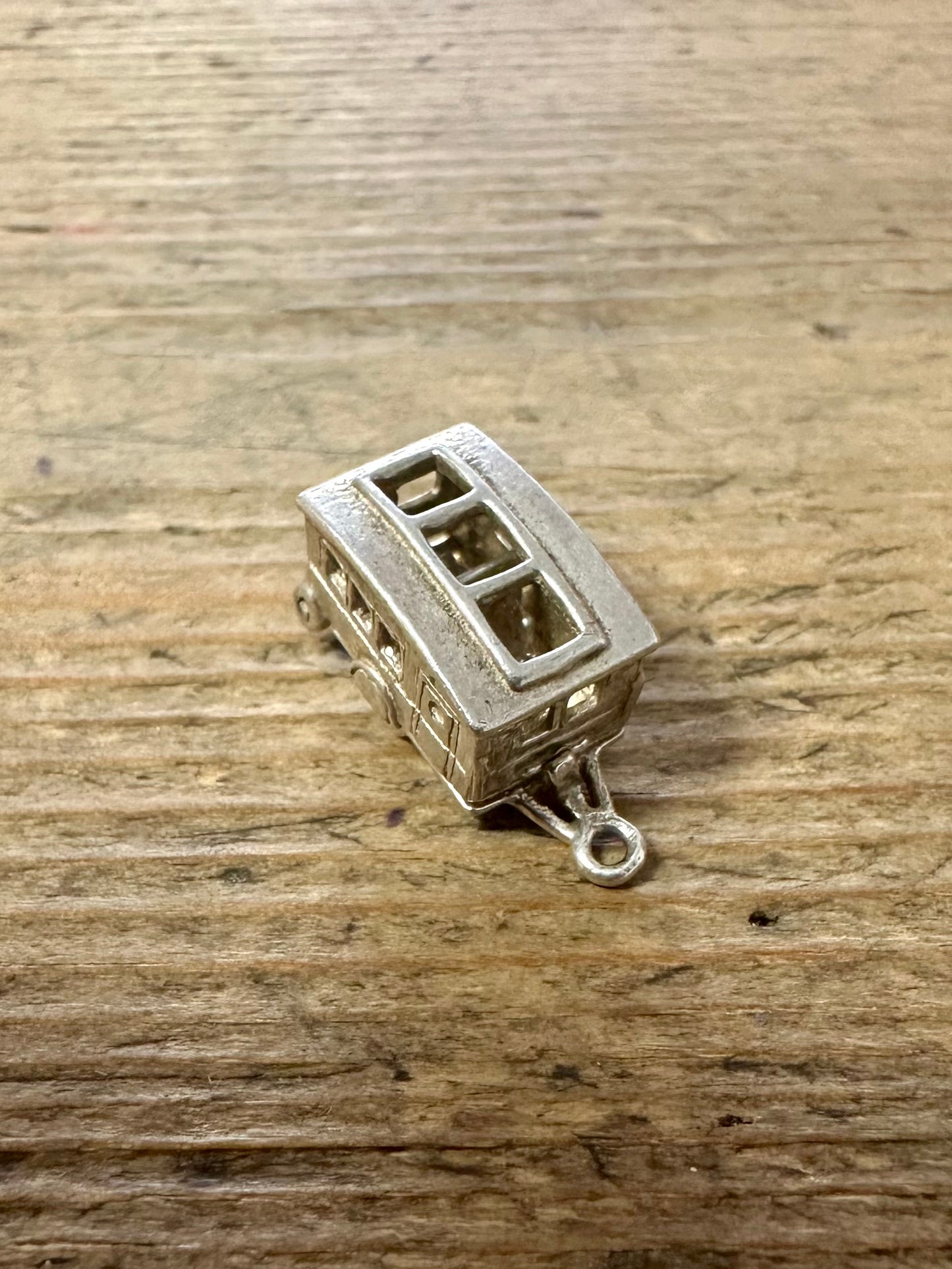 Vintage Articulated Caravan 925 Silver Charm Pendant