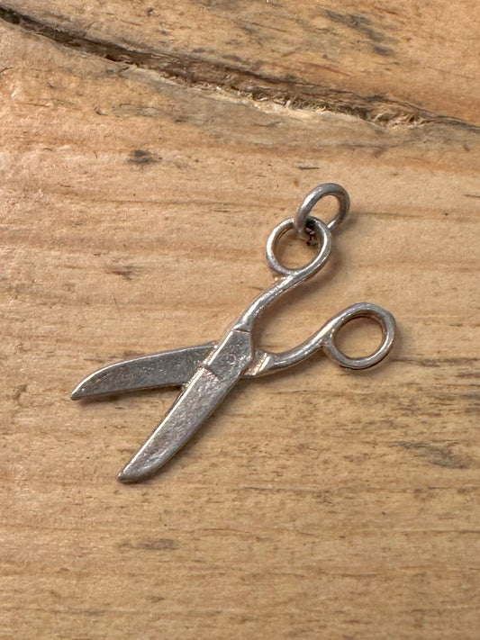 Vintage Scissors 925 Silver Charm Pendant