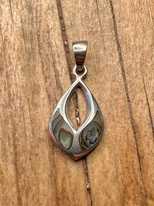 Vintage Abalone 925 Sterling Silver Pendant