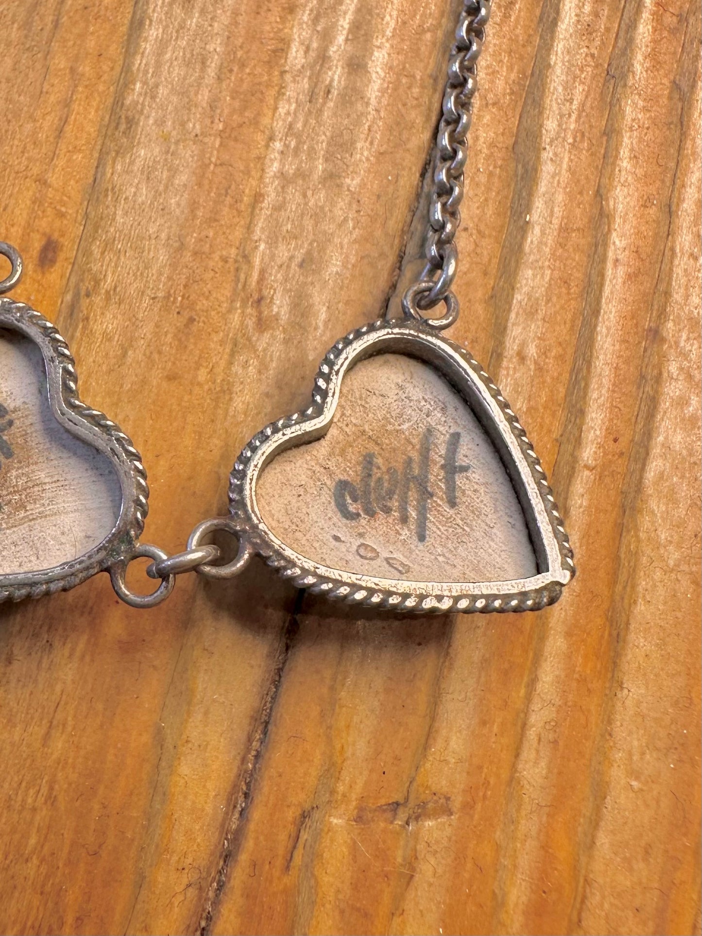 Dutch Blue Delft Heart Shaped Belcher Chain 925 Sterling Silver 16.8 inch Necklace