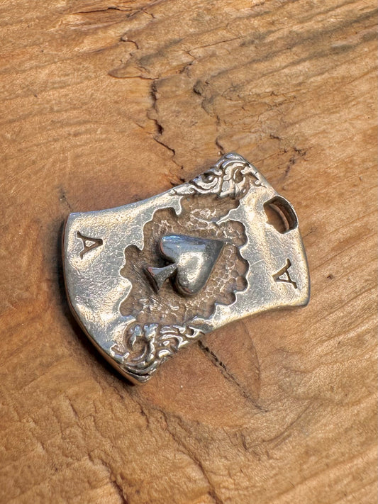 Ace of Spades Abstract 925 Sterling Silver Pendant