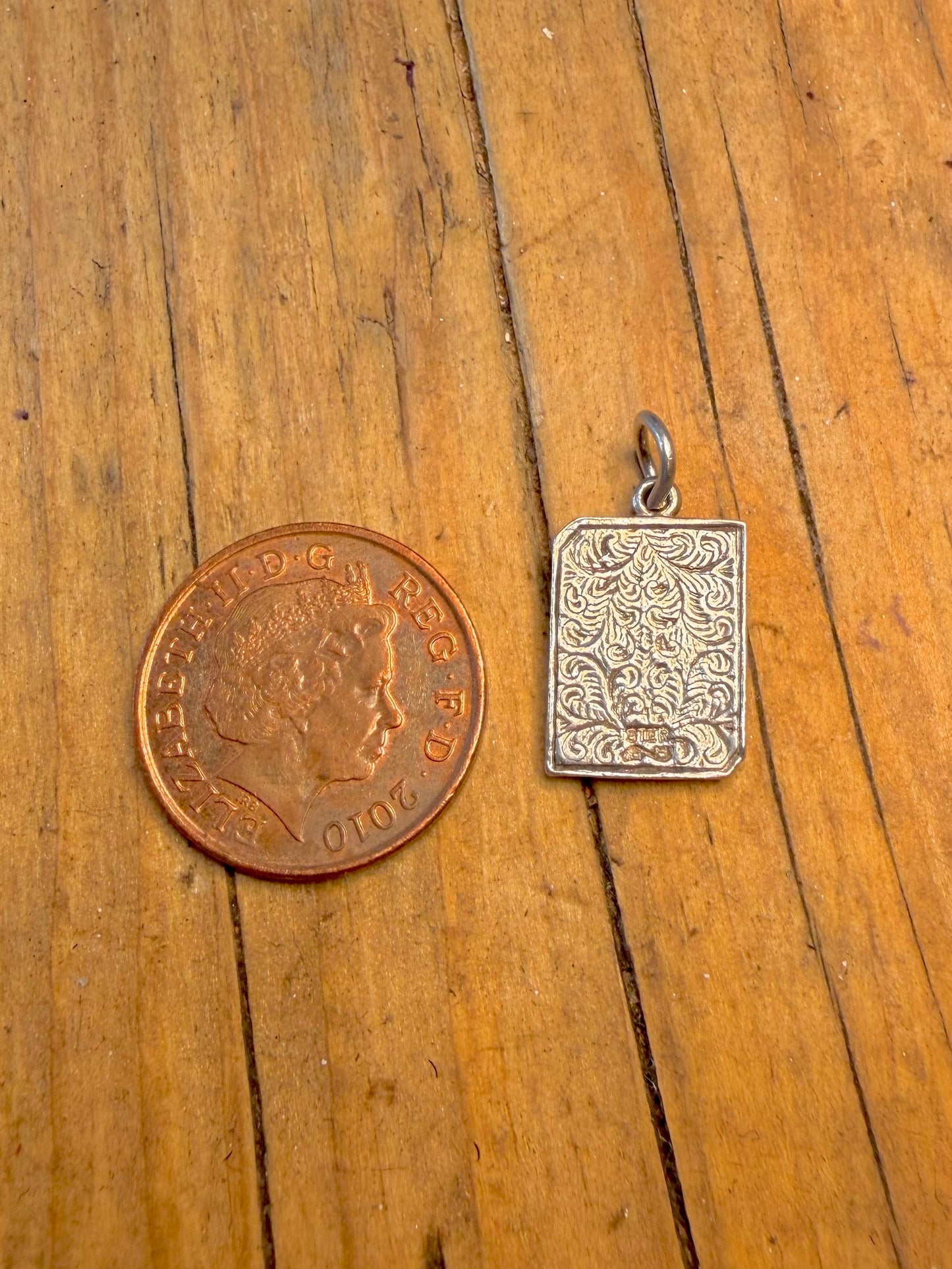 Holy Bible Textured Charm 925 Sterling Silver Pendant