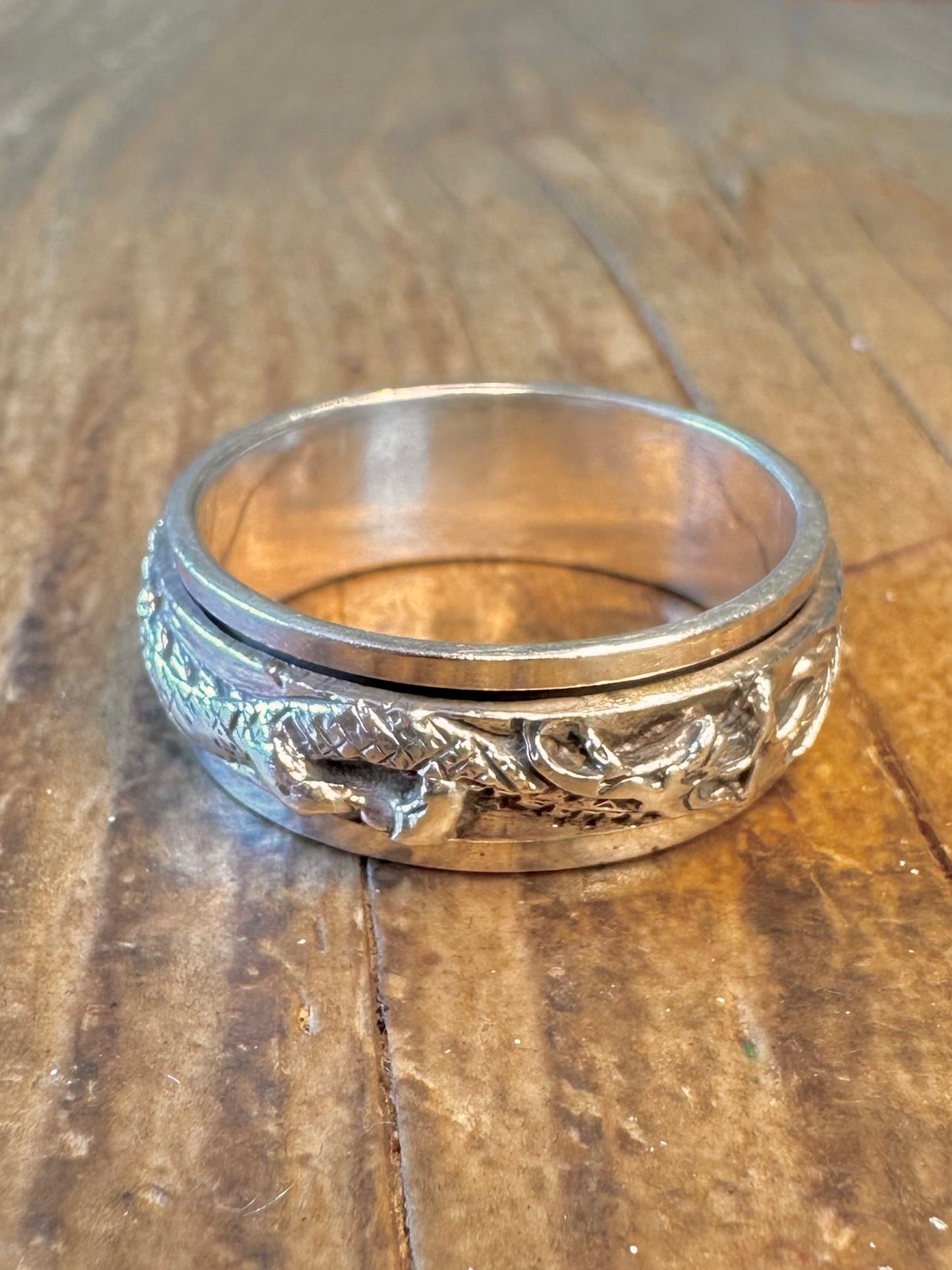 Dragon Spinner Band 925 Sterling Silver Size Z+2 1/2 Ring