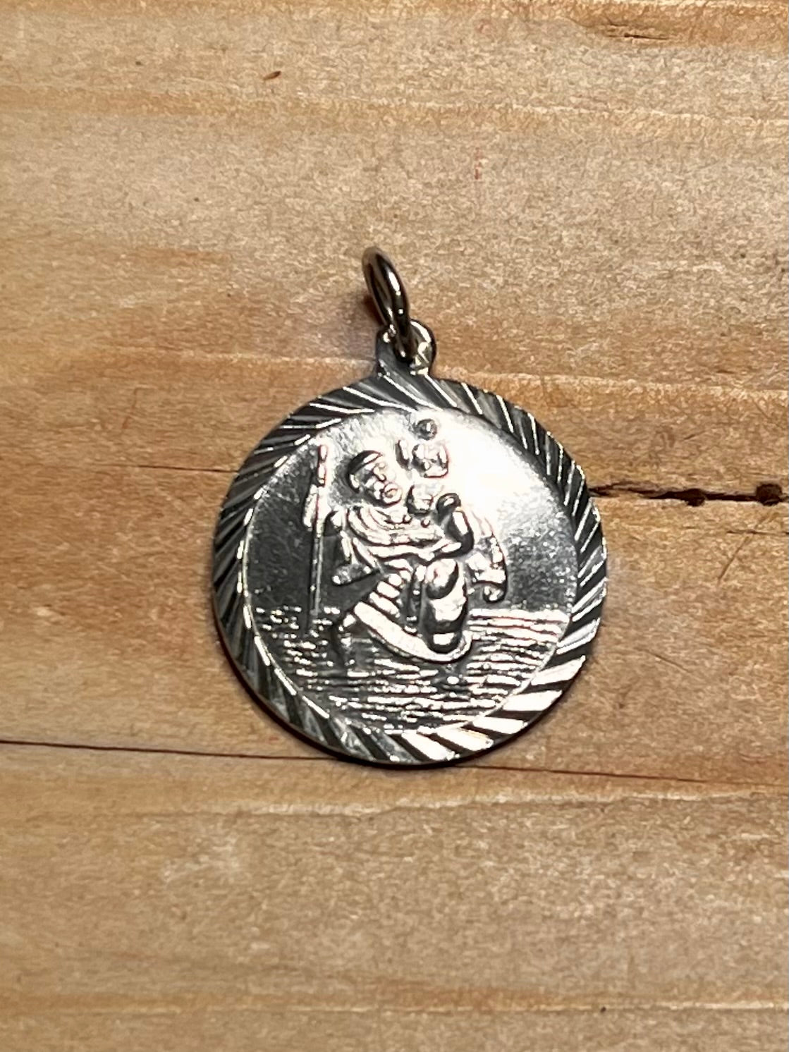 Circular St Christopher 925 Sterling Silver Pendant