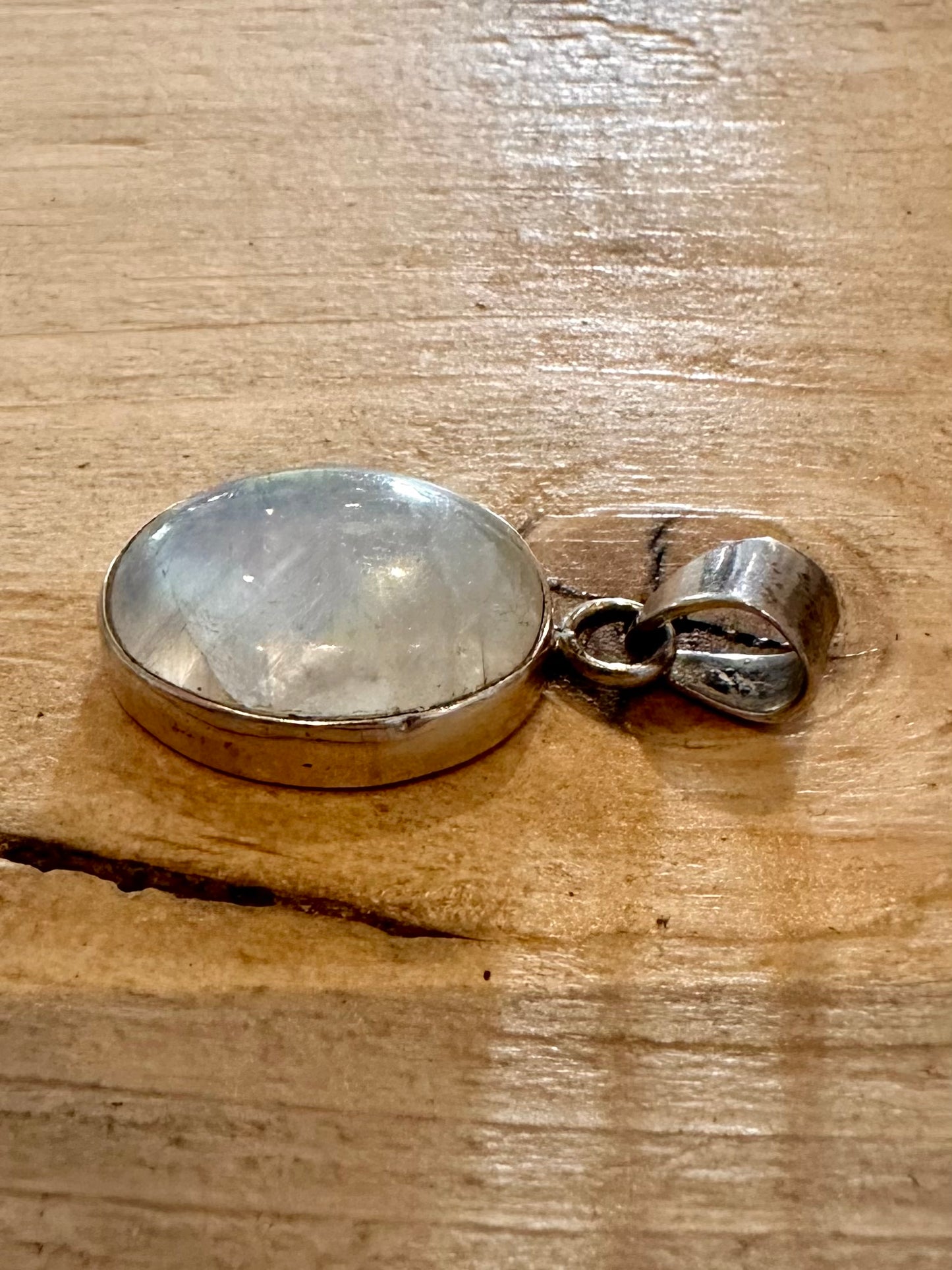 Vintage Moonstone Oval 925 Silver Pendant