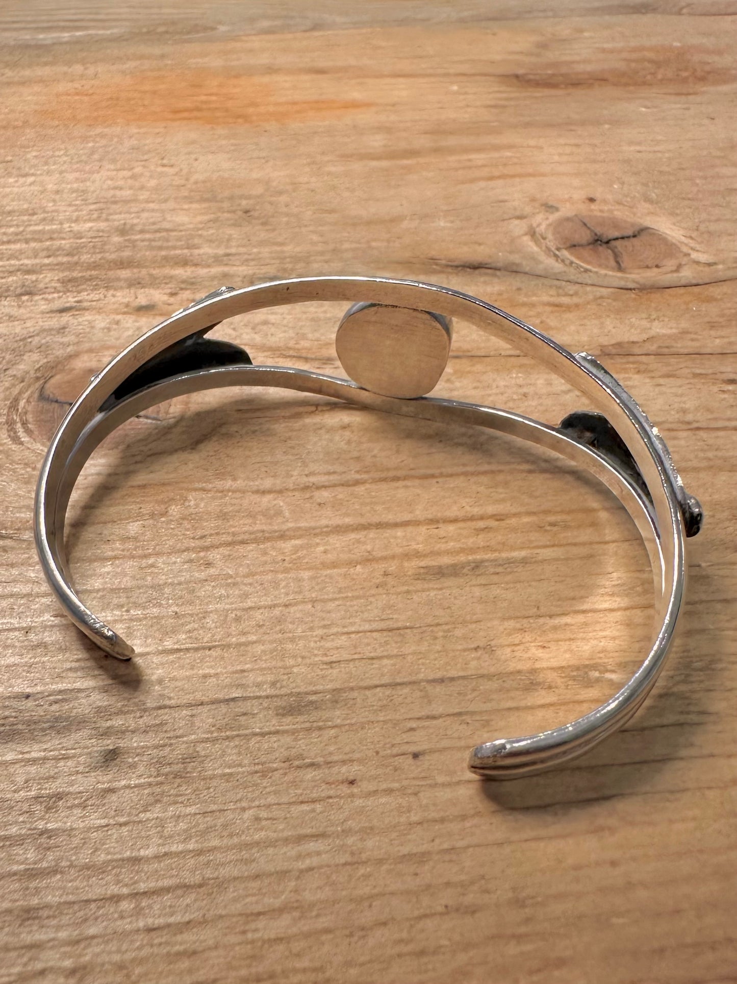 Vintage Native American Turquoise 925 Silver Cuff Bangle