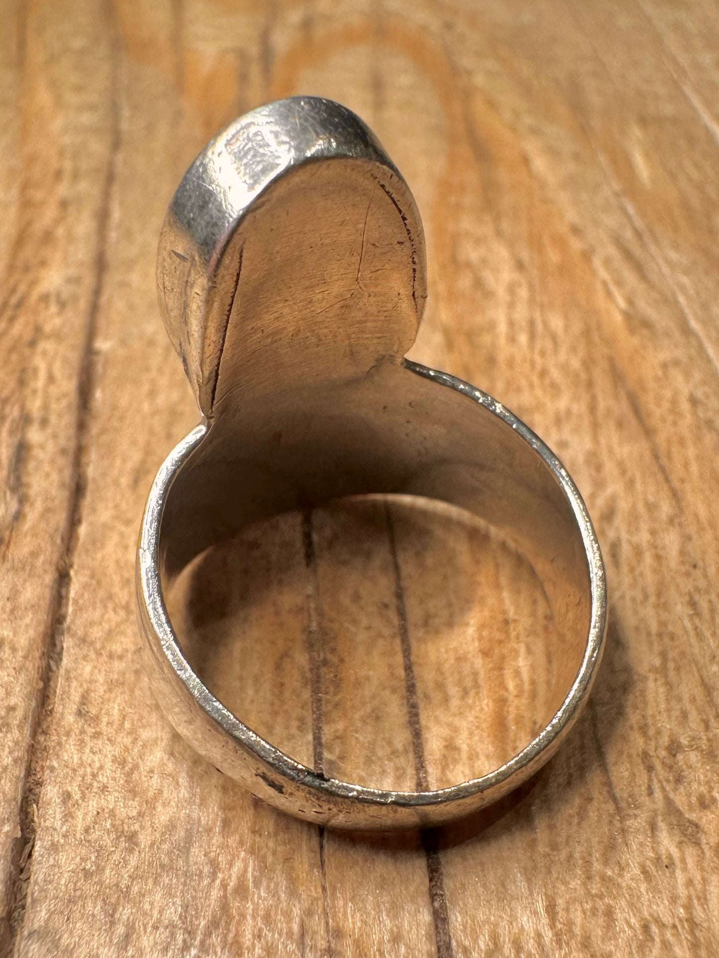 Abstract Onyx Oval 925 Sterling Silver Size N Ring