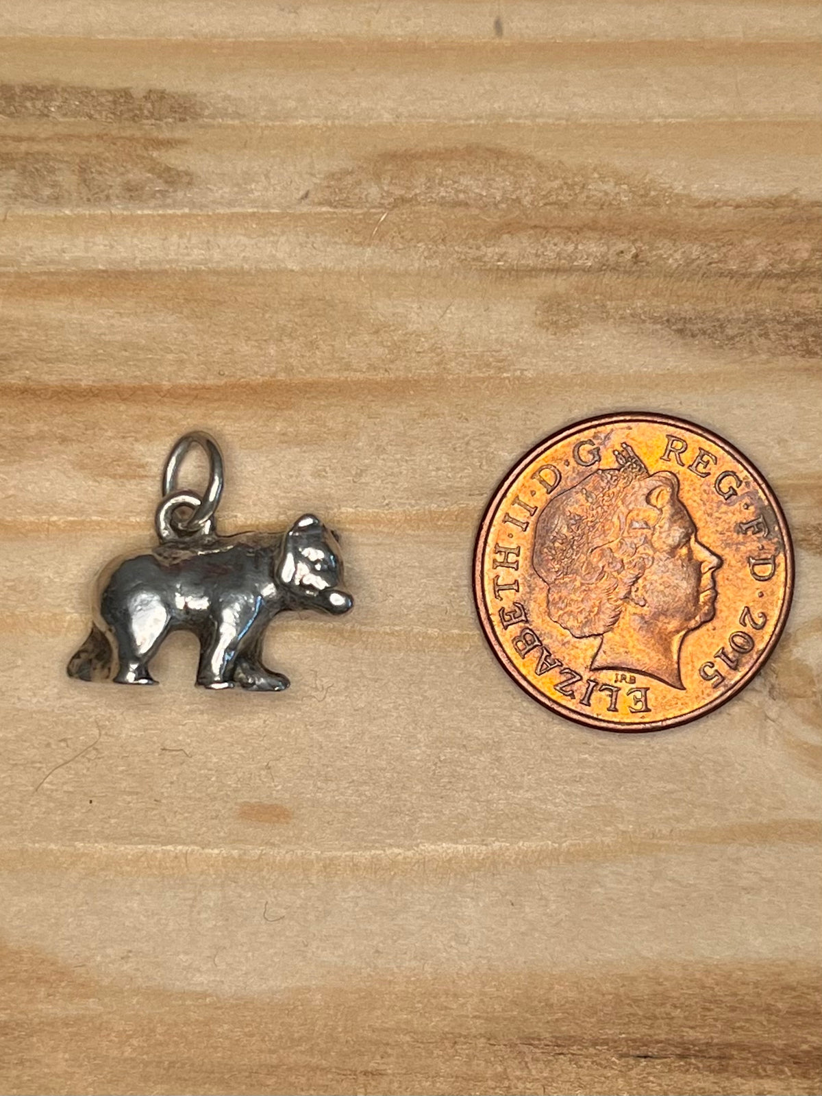 Small Bear Solid 925 Sterling Silver Pendant