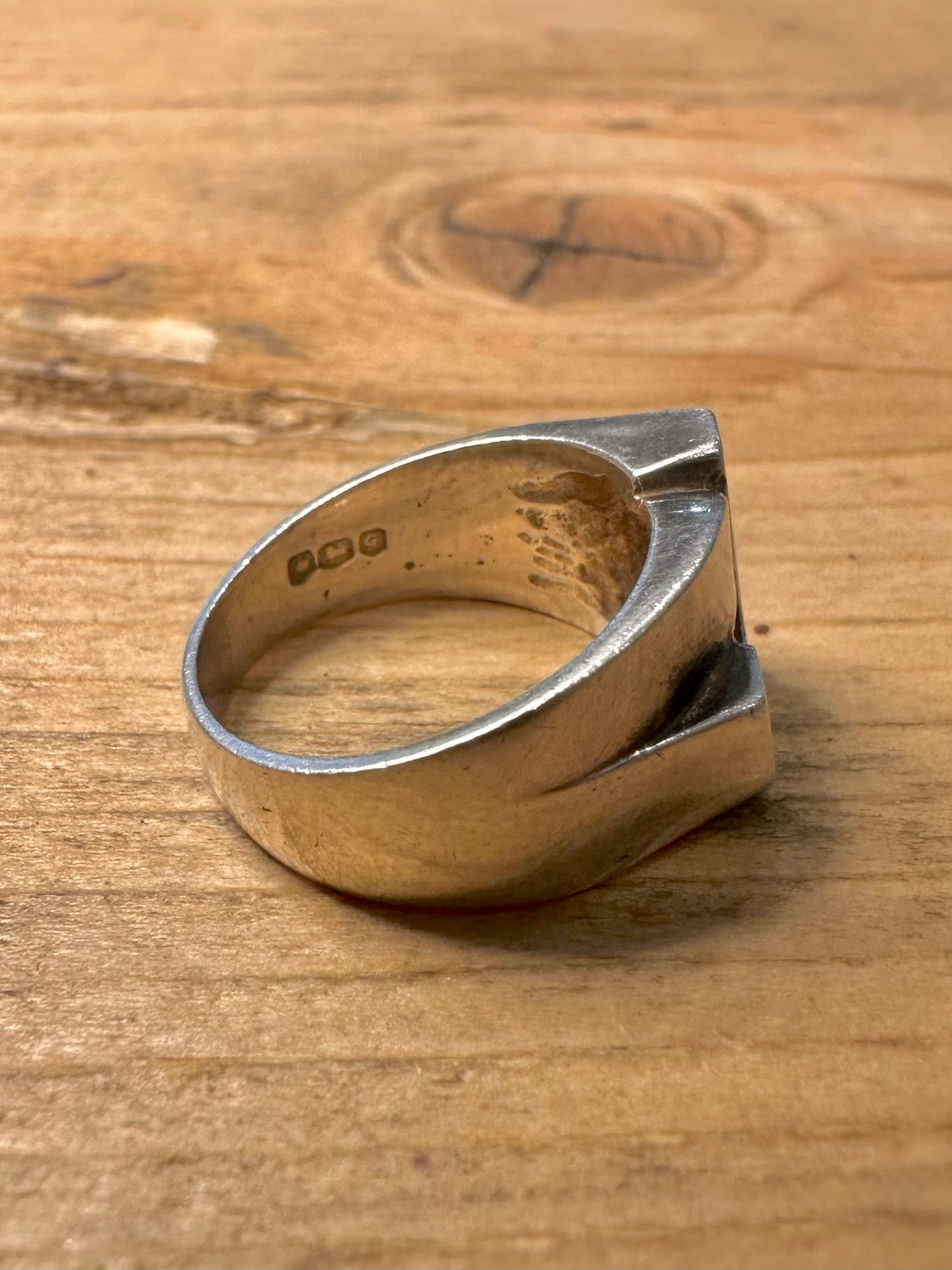 Vintage 1974 Letter J 925 Silver Size I Ring