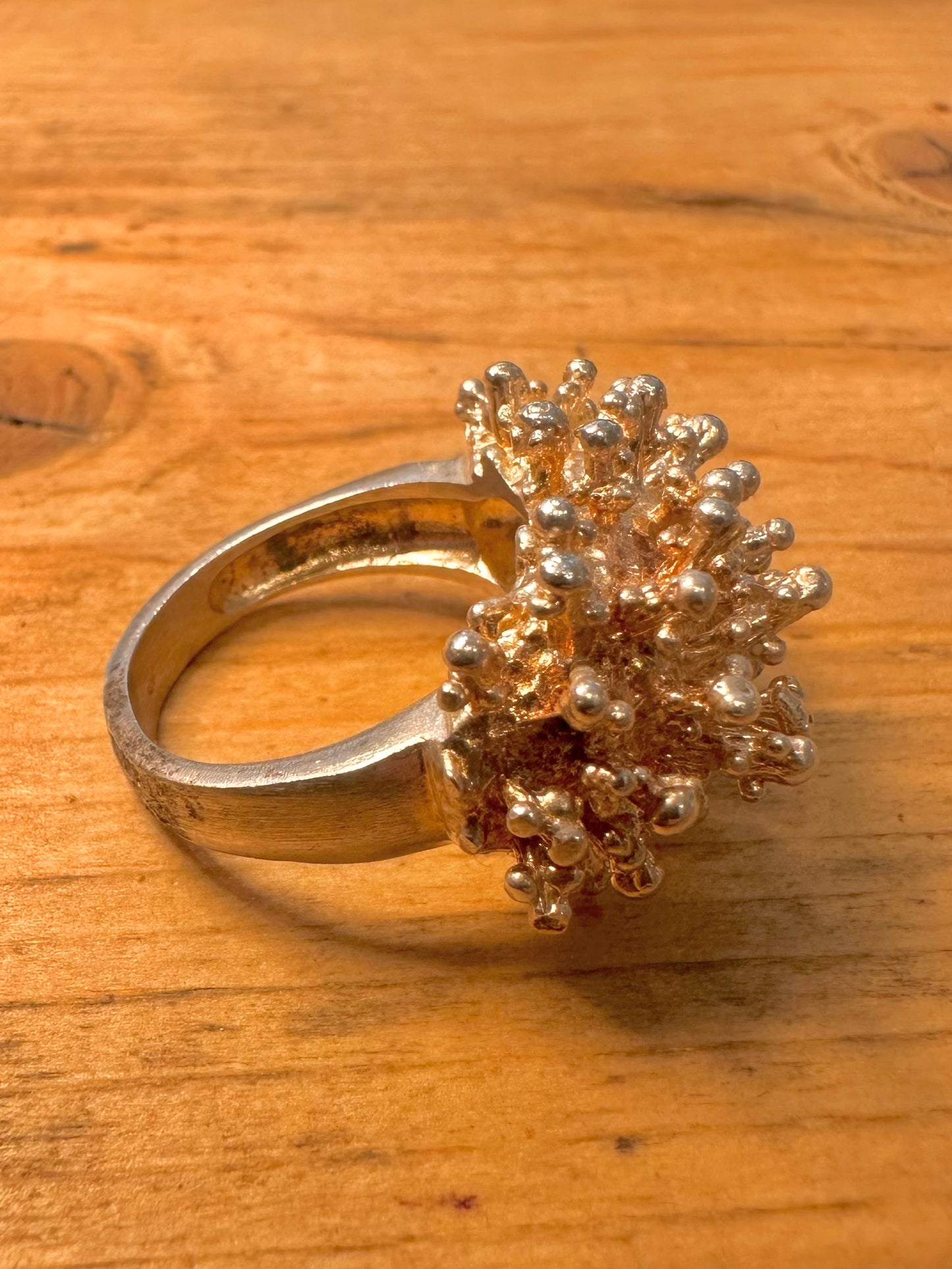 Abstract Coral Style 925 Silver Size P Ring