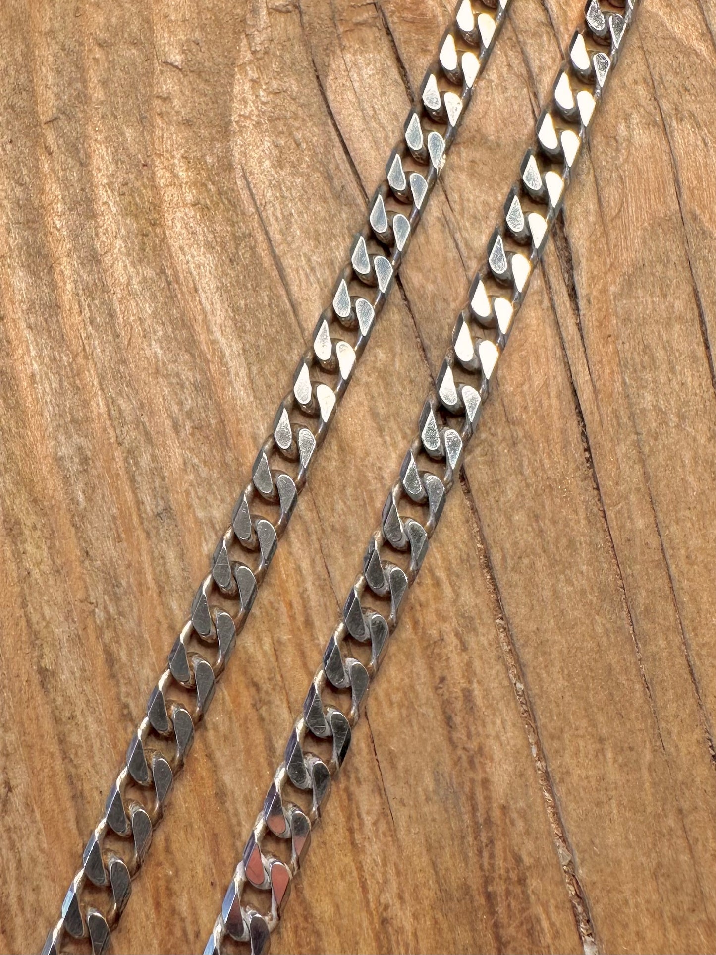 Vintage Panzerkette 925 Sterling Silber 50 cm Halskette