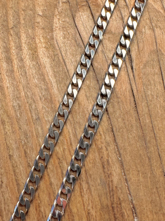 Vintage Panzerkette 925 Sterling Silber 50 cm Halskette