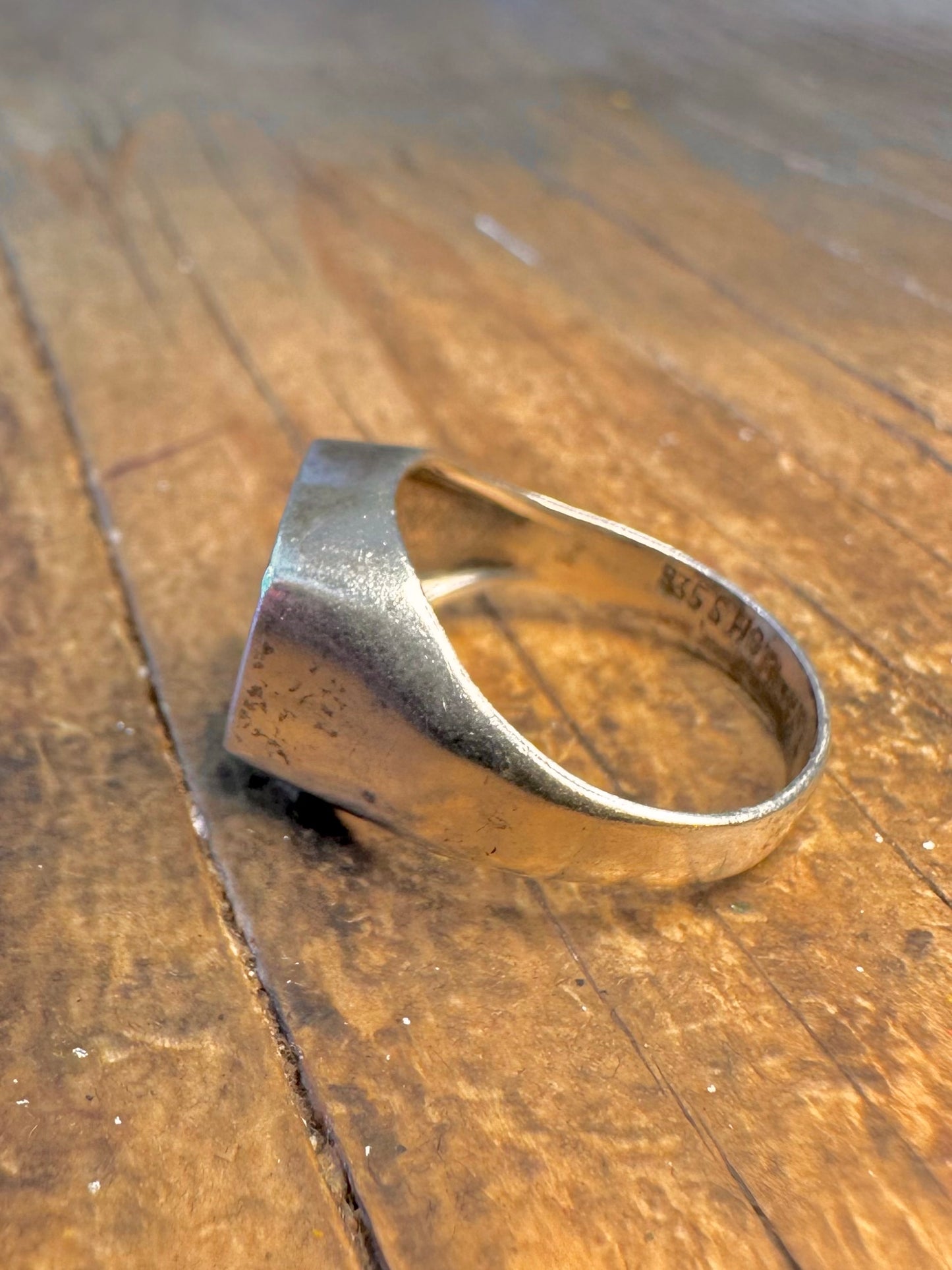Square Signet 835 Silver Size O1/2 Ring