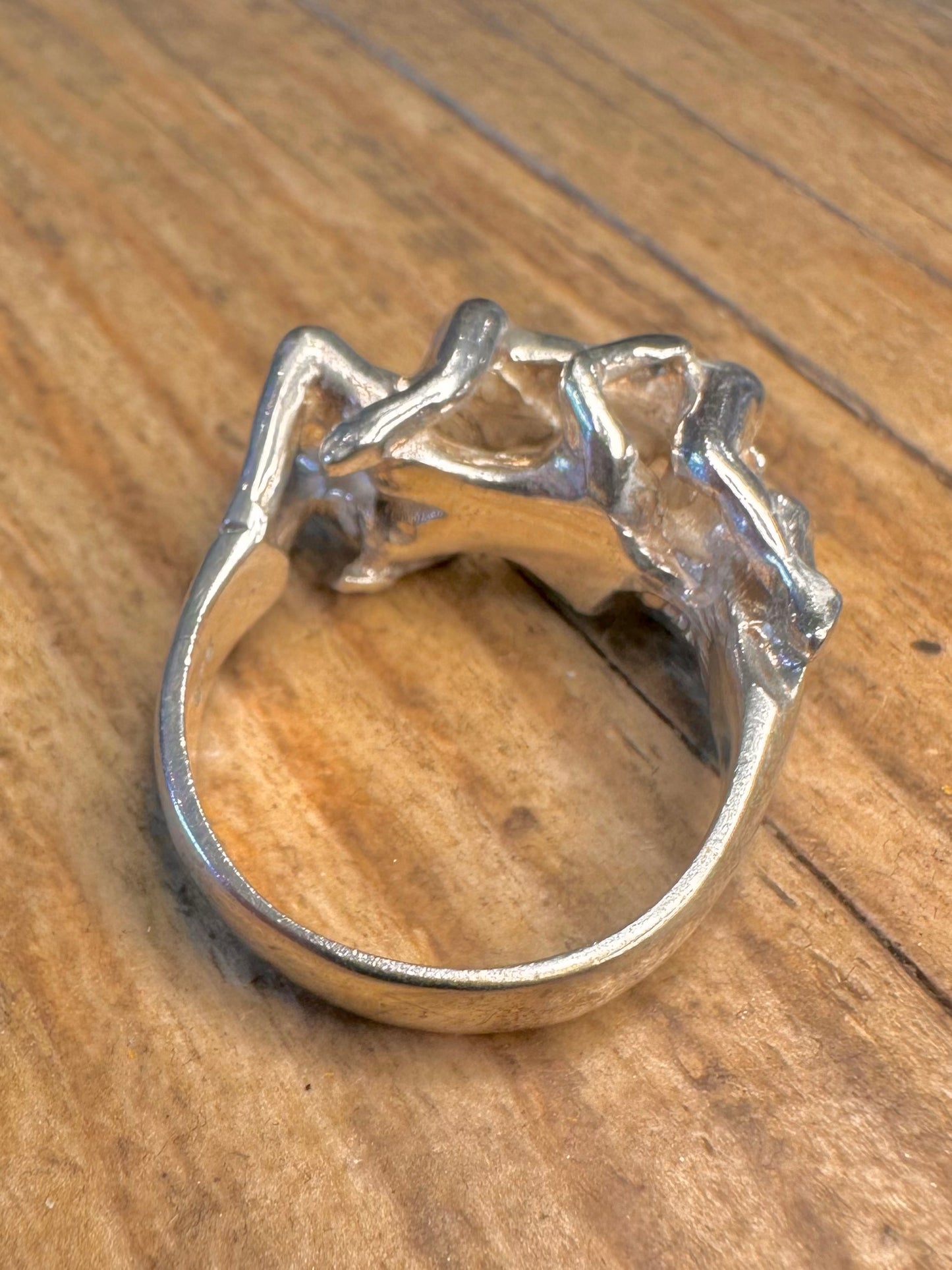 Erotisches Kama Sutra Paar 925er Sterlingsilber Ring Größe S