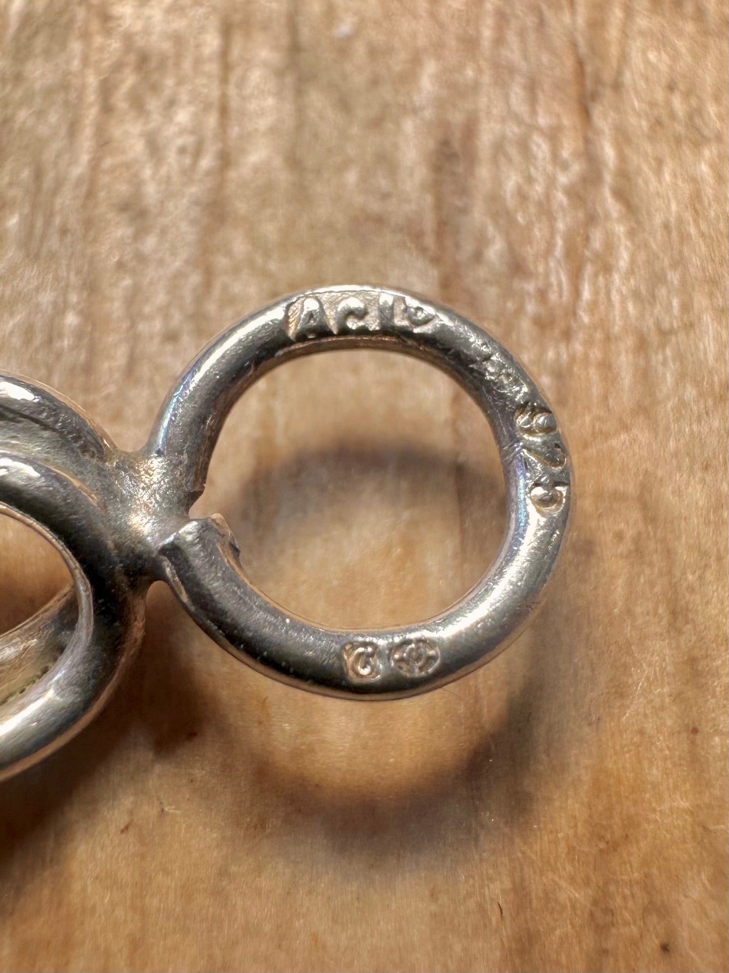 Vintage 1978 Double Link Curb Chain 925 Sterling Silver 8.3 inch Bracelet