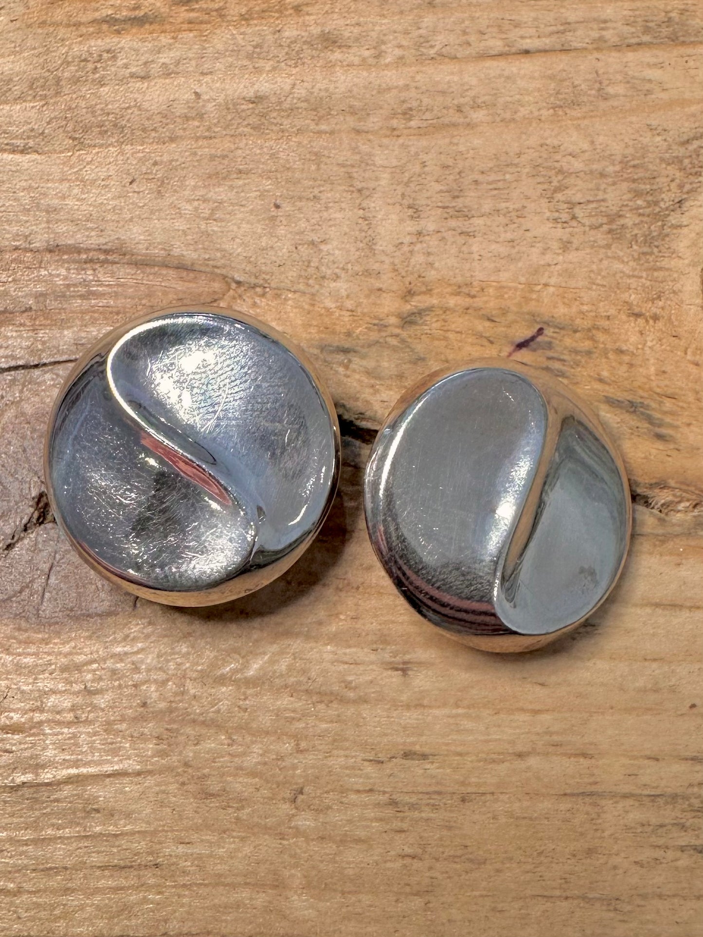 Abstract Disc 925 Silver Stud Earrings