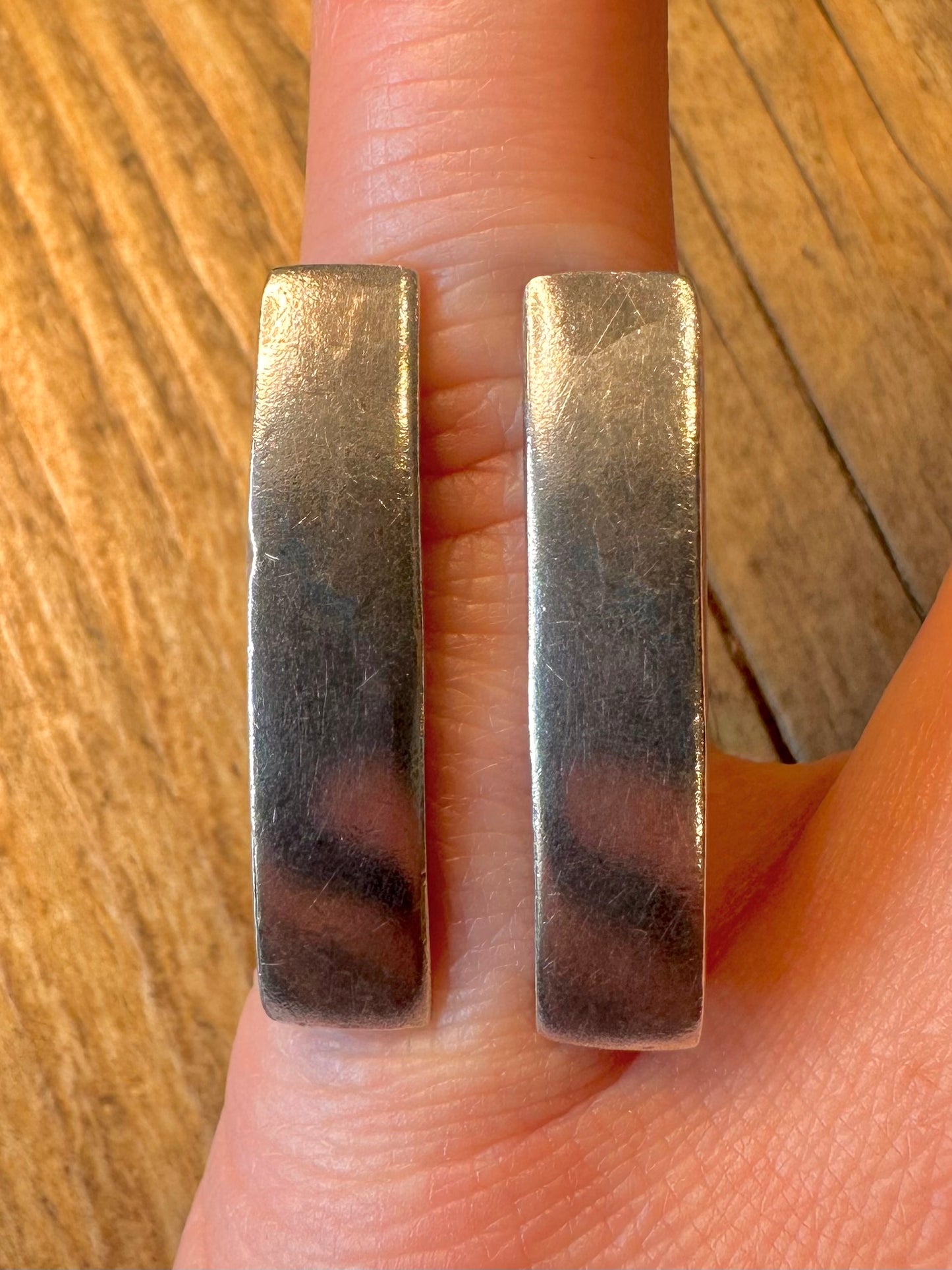 Abstrakte Balkenlücke 925 Sterling Silber Ring Größe L1/2
